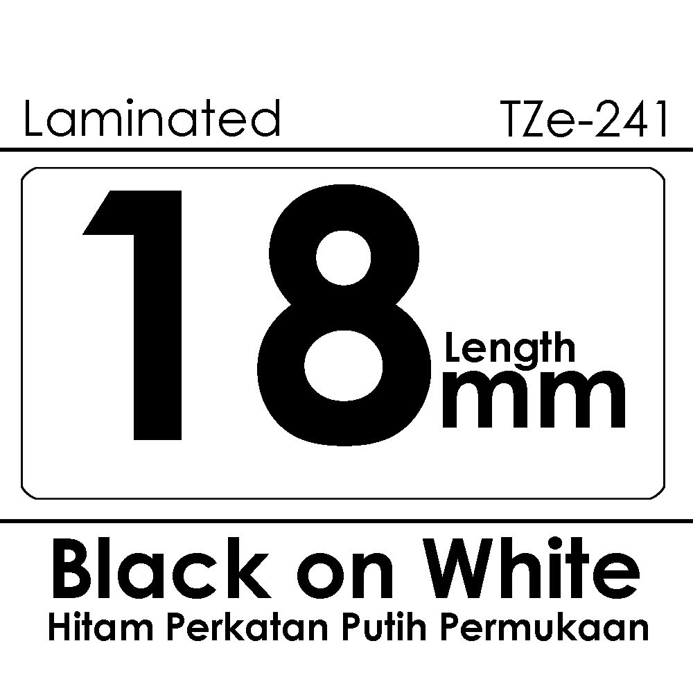 18mm Tze-141 241 441 541 641 compatible label tape Label printer PT-D450 PT-D600 PT-P700 PT-P750W PT-P900W Tape Sticker