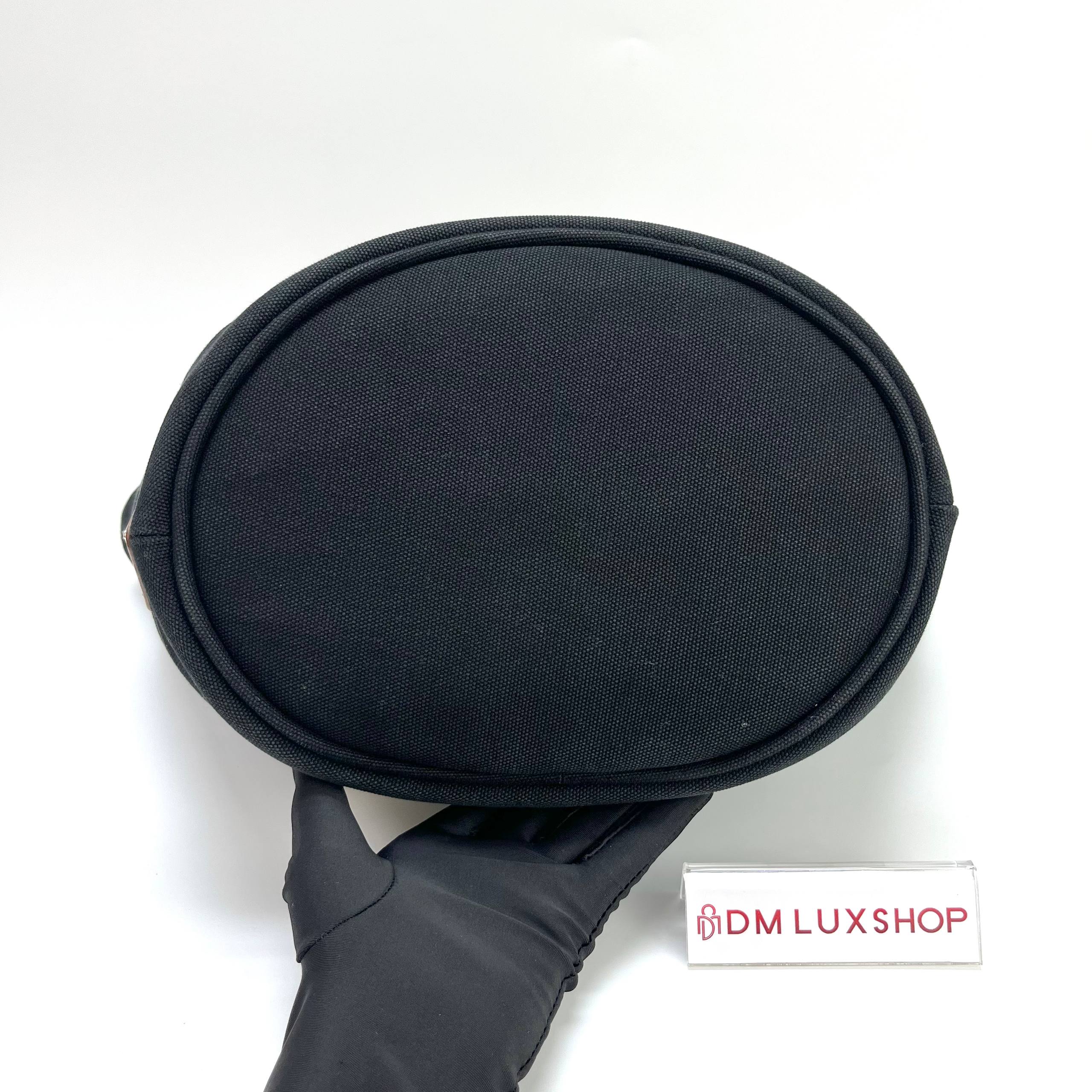 Prada Black Canapa Canvas Top Handle SHW