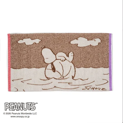 日本直送~新款Snoopy毛巾枕頭套 海灘棕色