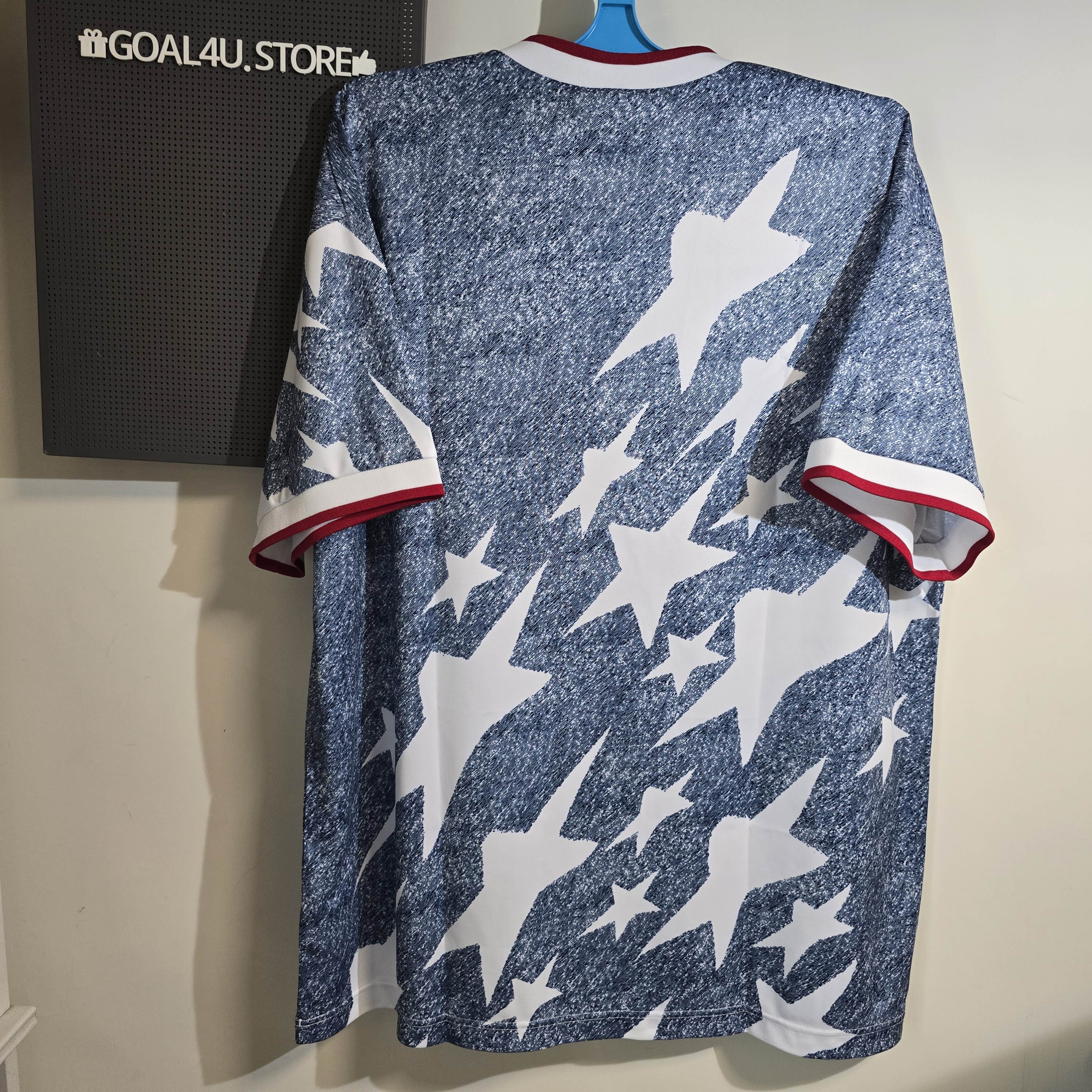 ⚽️ 傳奇歸來：Adidas 1994 美國隊「丹寧星旗」經典重製版球衣 (可加印隊徽+印字) KB2726