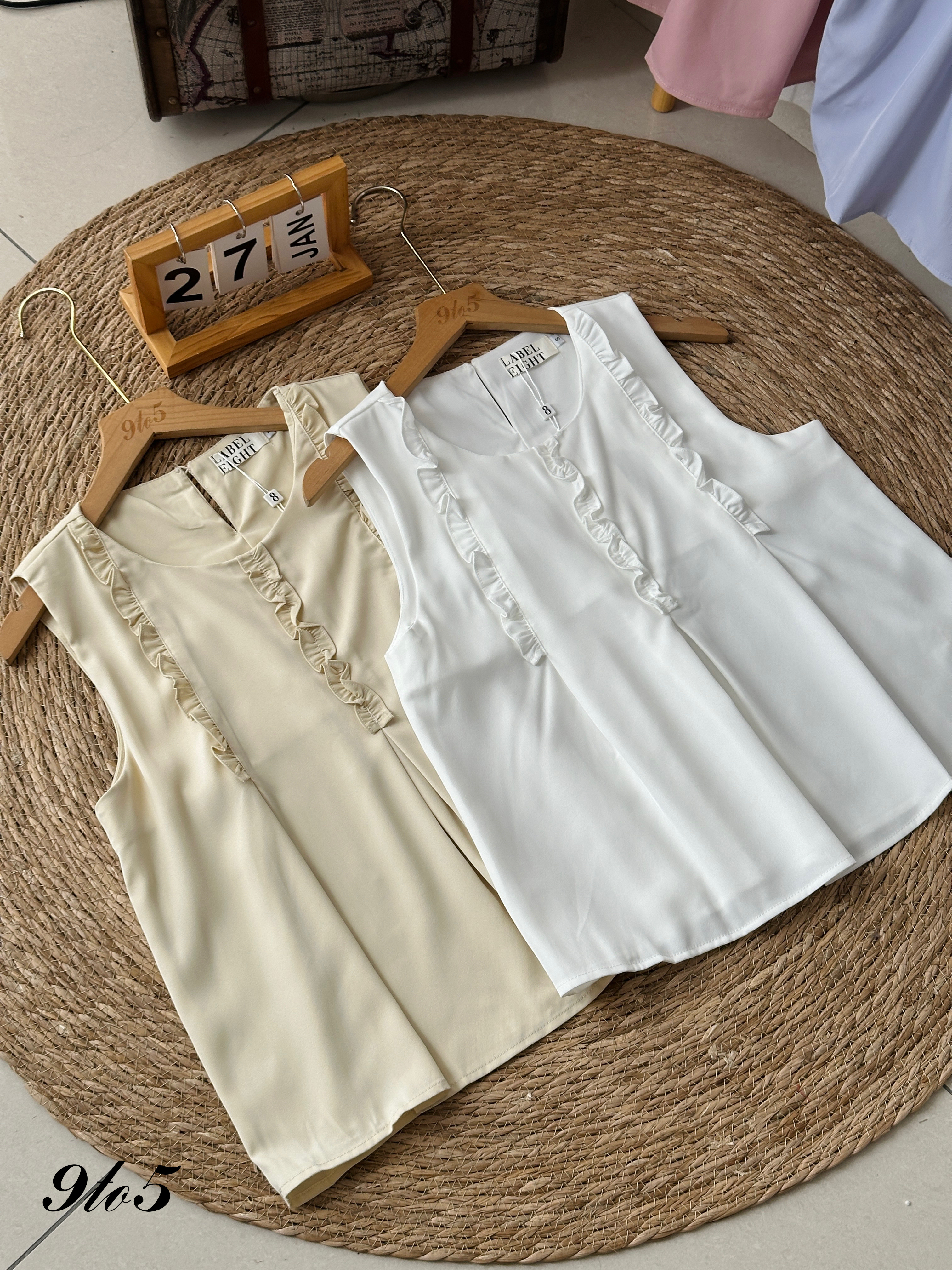 T3925 Sleeveless Ruffle Top - 4 Colors