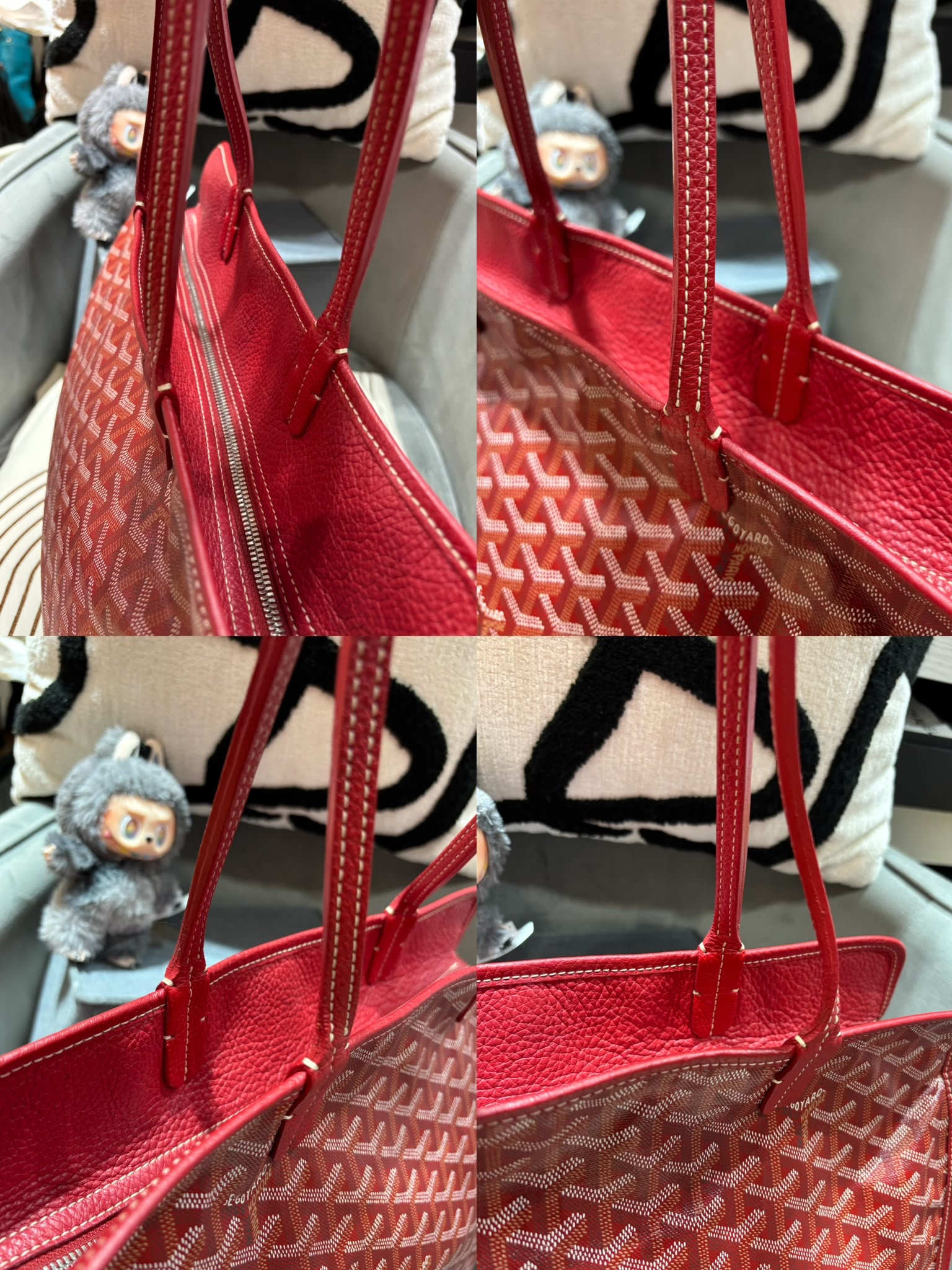 Goyard hardy pm tote bag Red 100%Authentic, 90%new 
