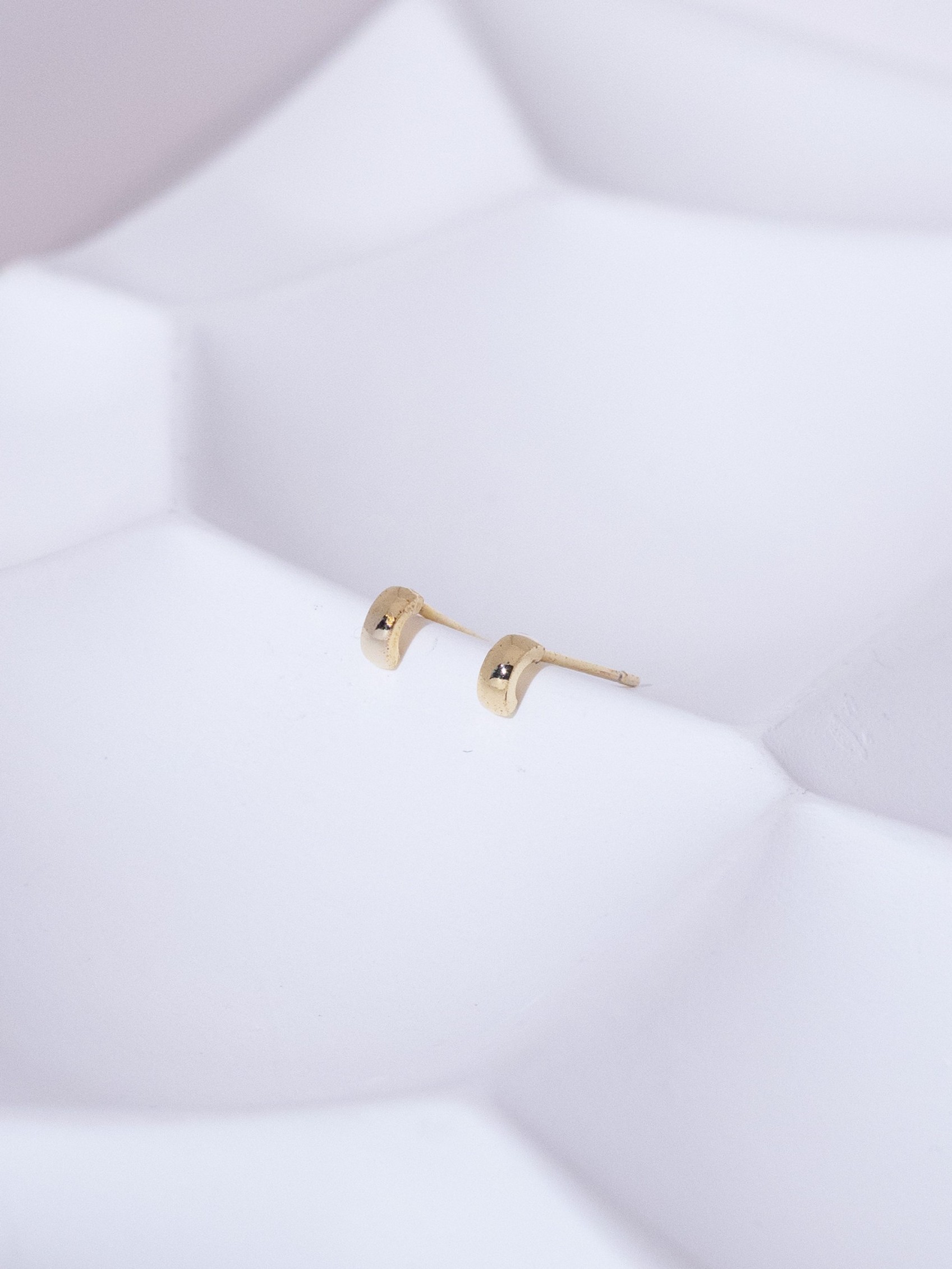 Minimal Half Hoop Stud Earrings (Silver Post)