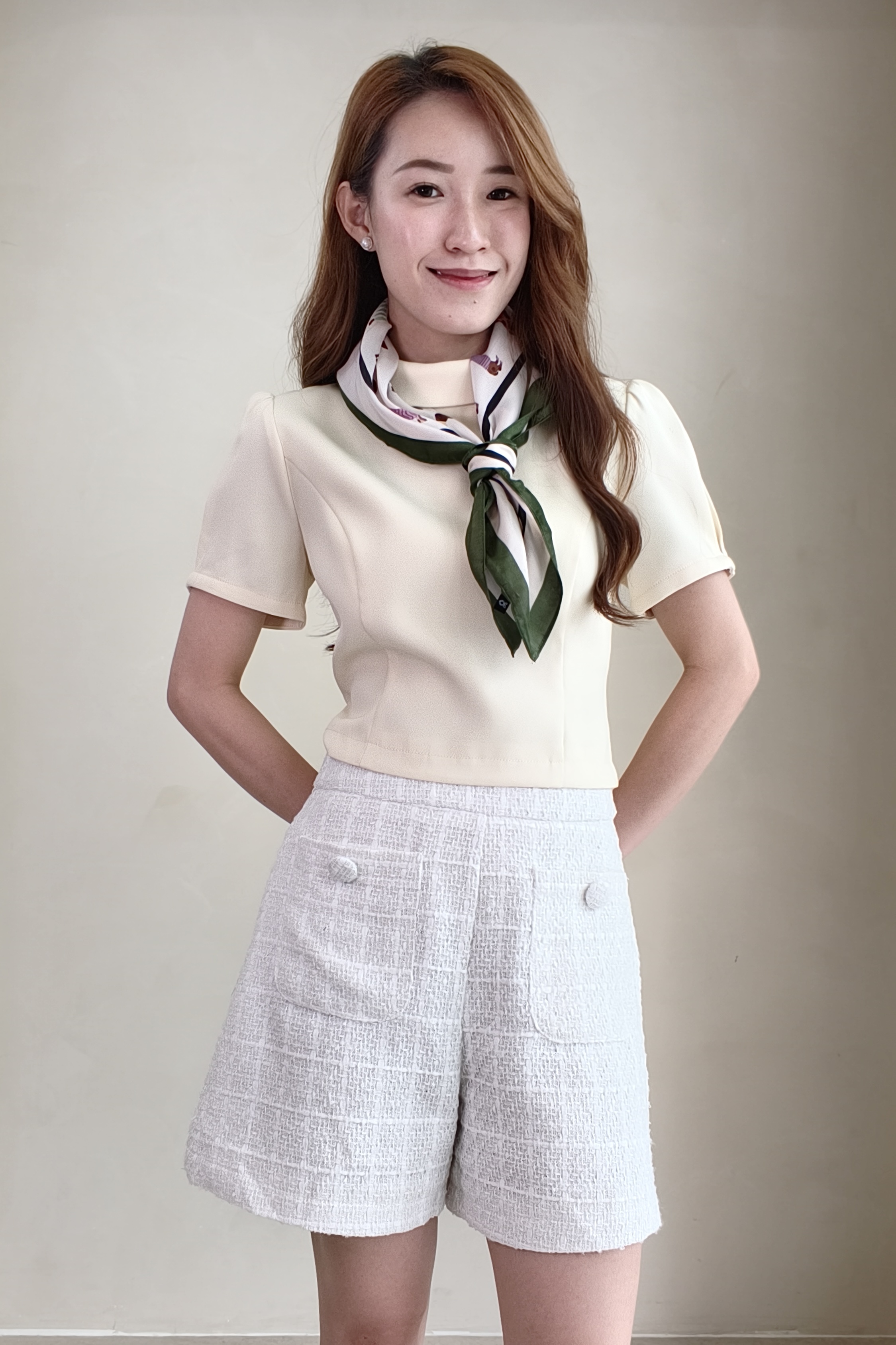 2219 Textured High-Waist Tailored Shorts