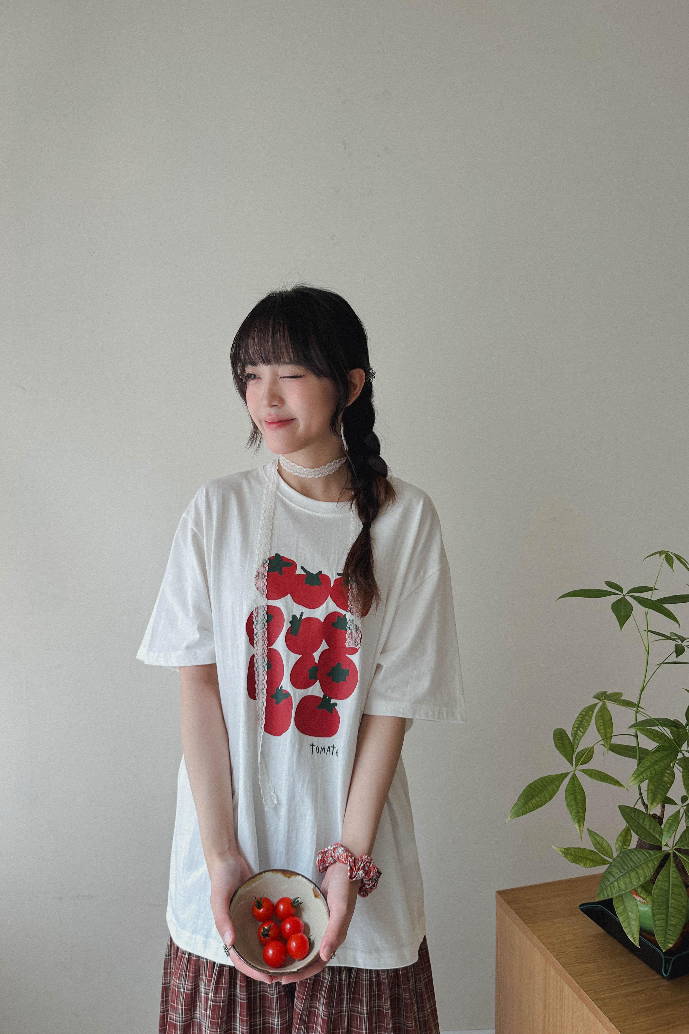 Fresh Tomato Oversized Tee