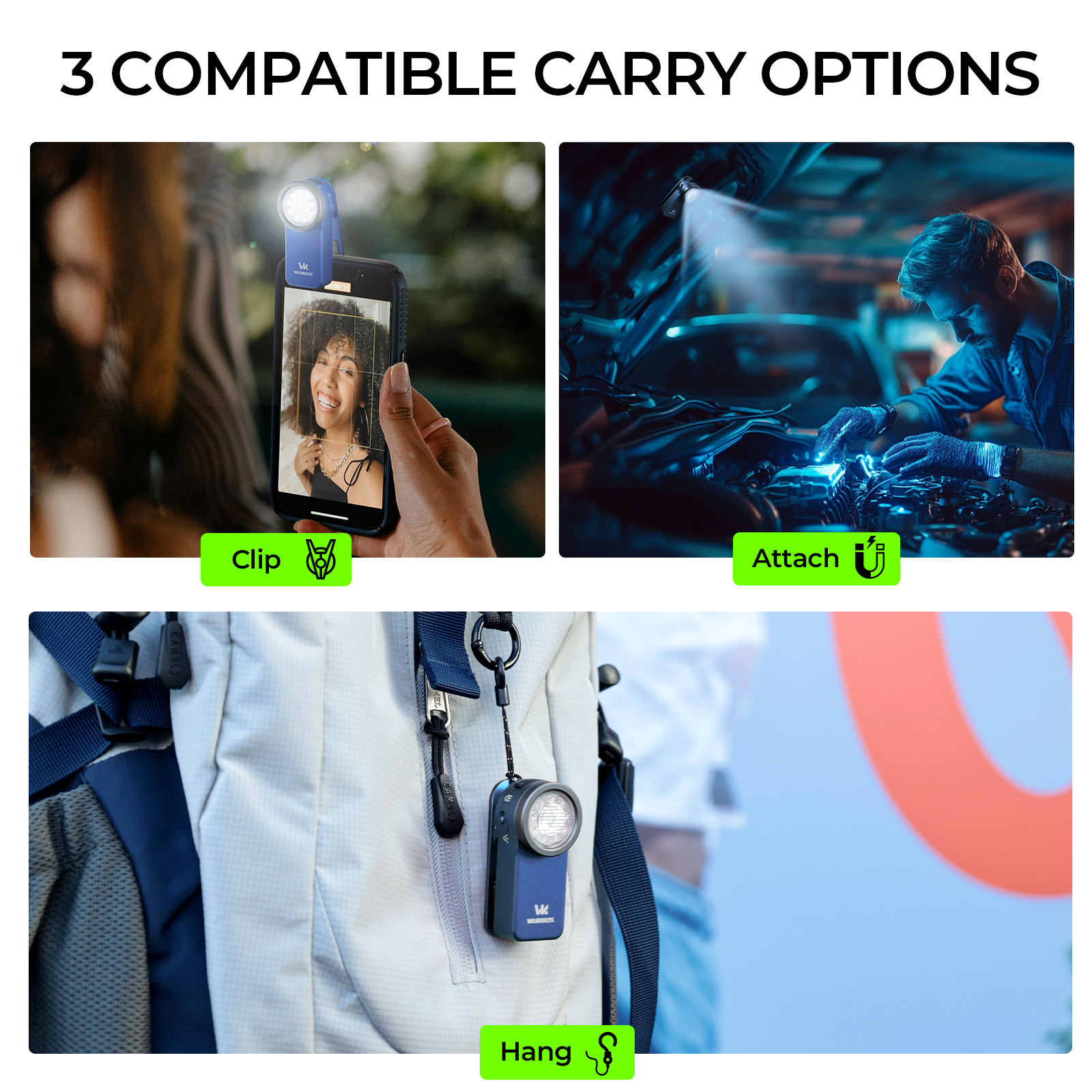 【iF 設計獎夾式手電筒】Wurkkos HD03 – 680流明 USB-C 可充電 EDC 手電筒，帶聚光燈、泛光（95 CRI）、RGB 燈效、磁吸式