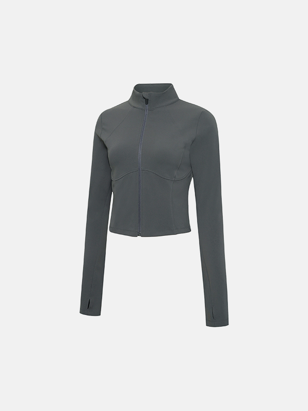 【韓系公主線企領外套】預購_Compression Core Fit Crop Zip-up by Grandeline