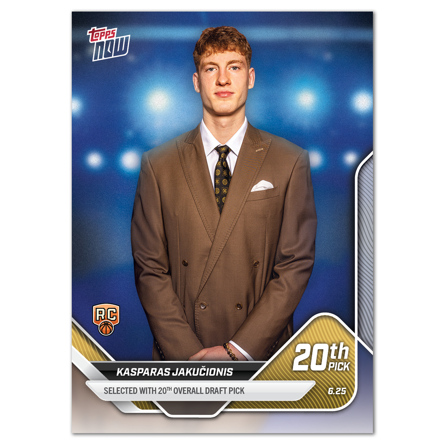 Kasparas Jakučionis RC - 2025 NBA Topps NOW® #D20 Miami Heat 新人卡｜PR 1,650