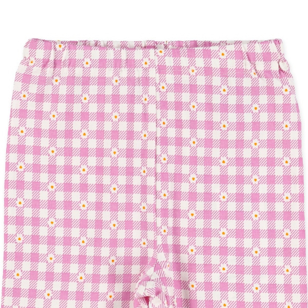 🇯🇵預訂 日本直送🇯🇵兩色花卉滿印格紋荷葉邊純棉半截打底褲