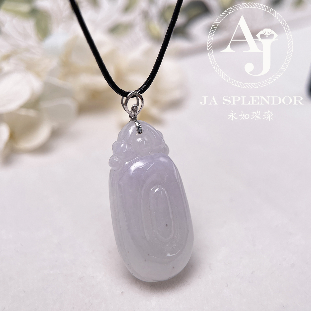 JNK-101 天然翡翠A玉 冰種櫻花粉福貝18K金吊墜
