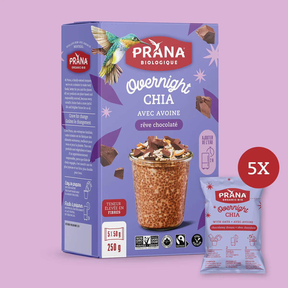 Prana 有機奇亞籽隔夜燕麥 3盒裝