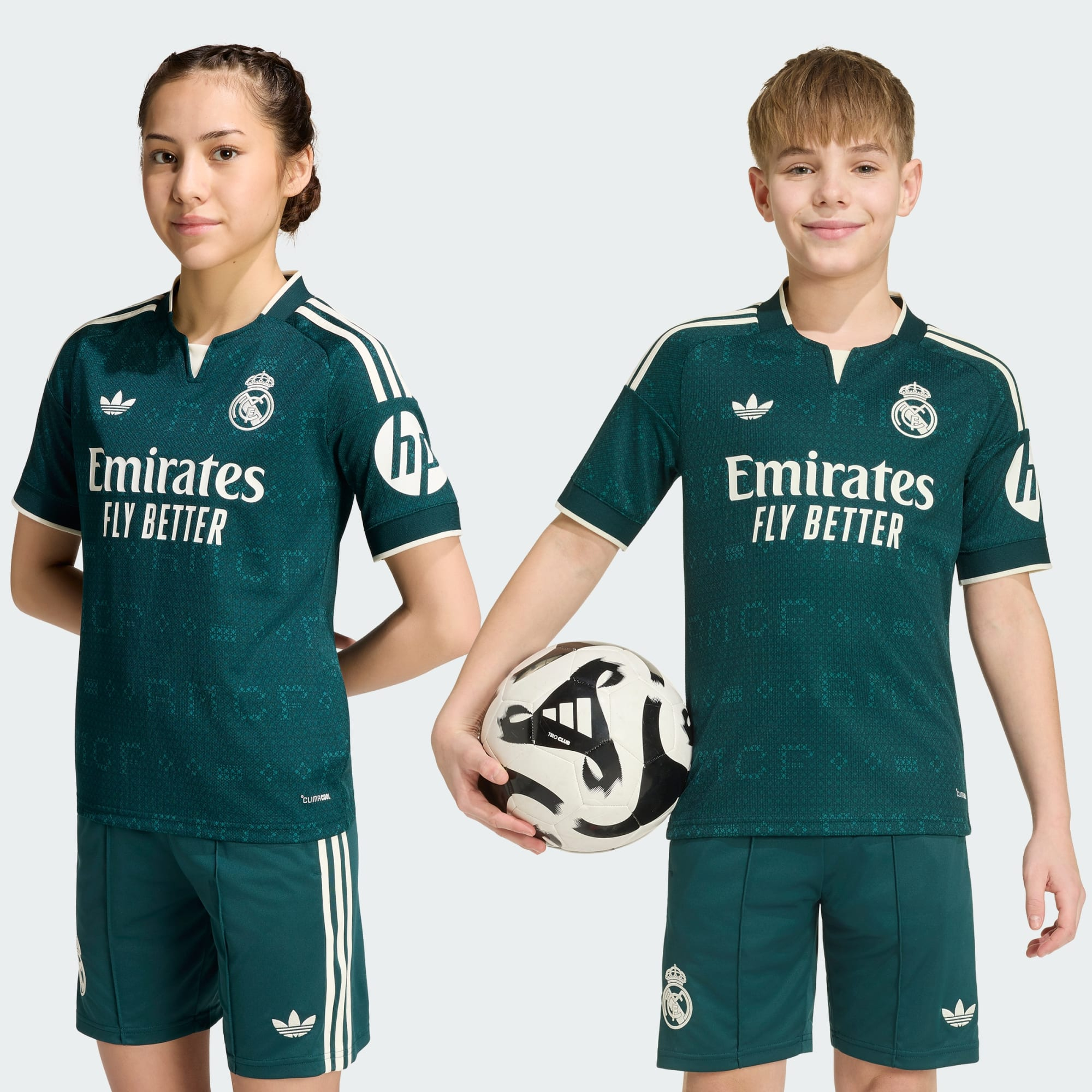💚典雅的暗綠色調 Adidas Real Madrid 皇家馬德里 2026-27 作客童裝球迷版球衣 (可加印字章) KC3991
