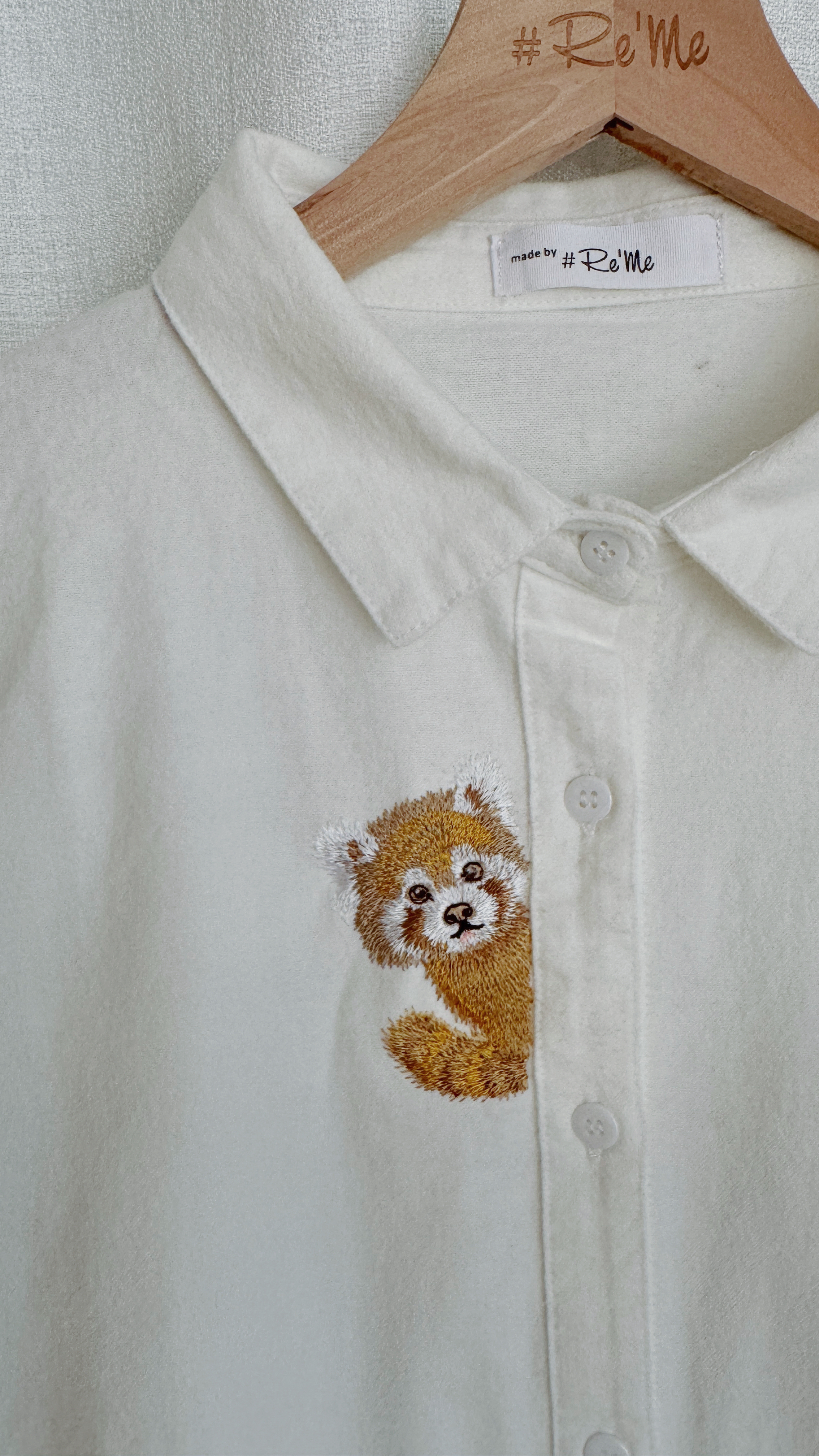 Beary Shy｜手作刺绣衬衫