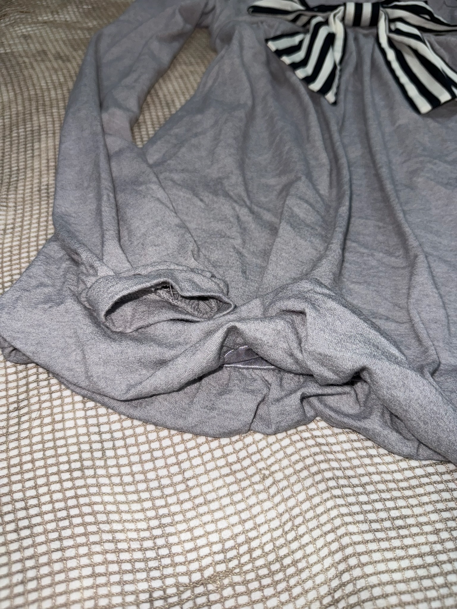 Empire Waist Babydoll Top with Large Bow Accent