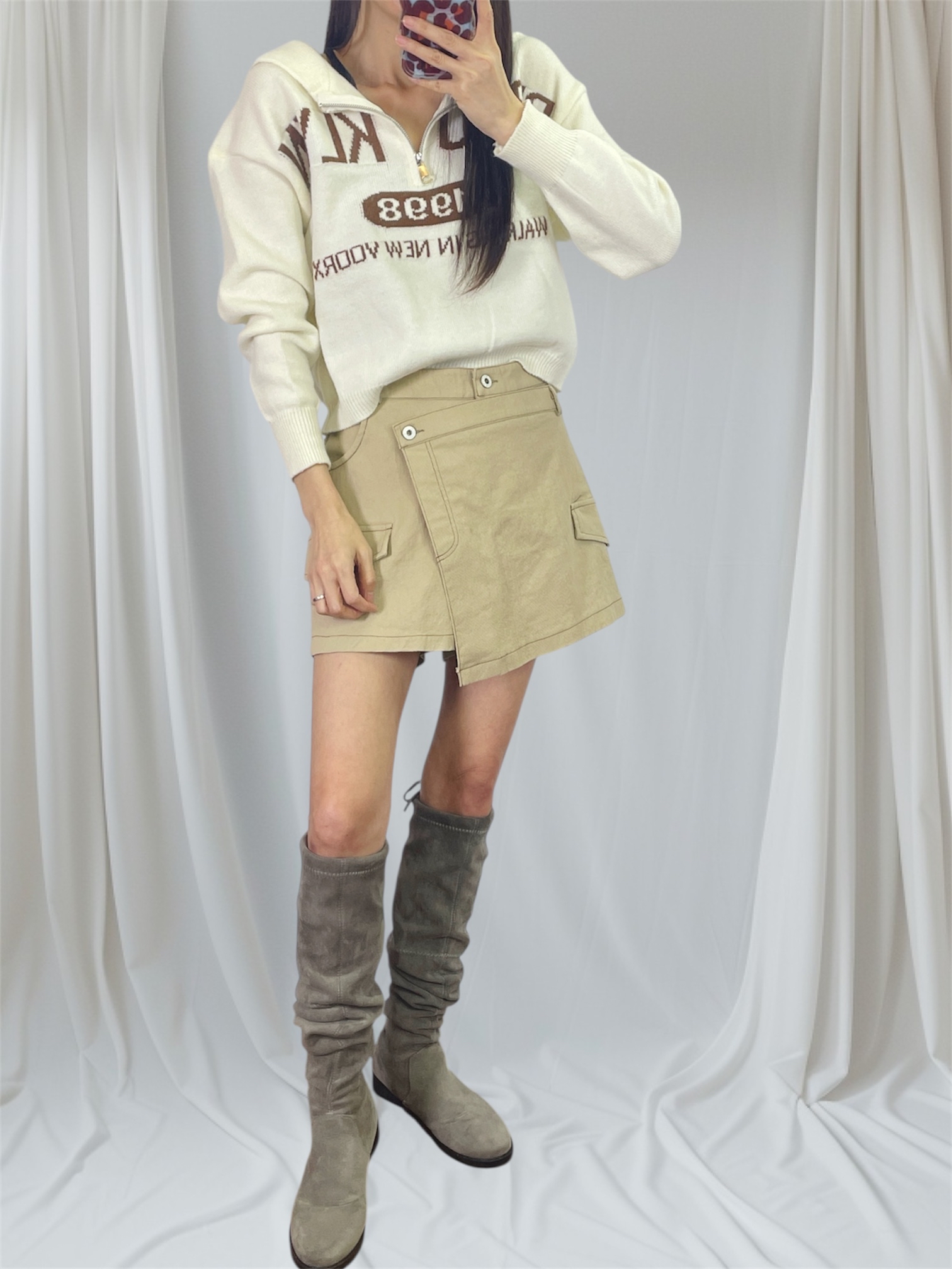 K5540 海軍領英文字薄針織top