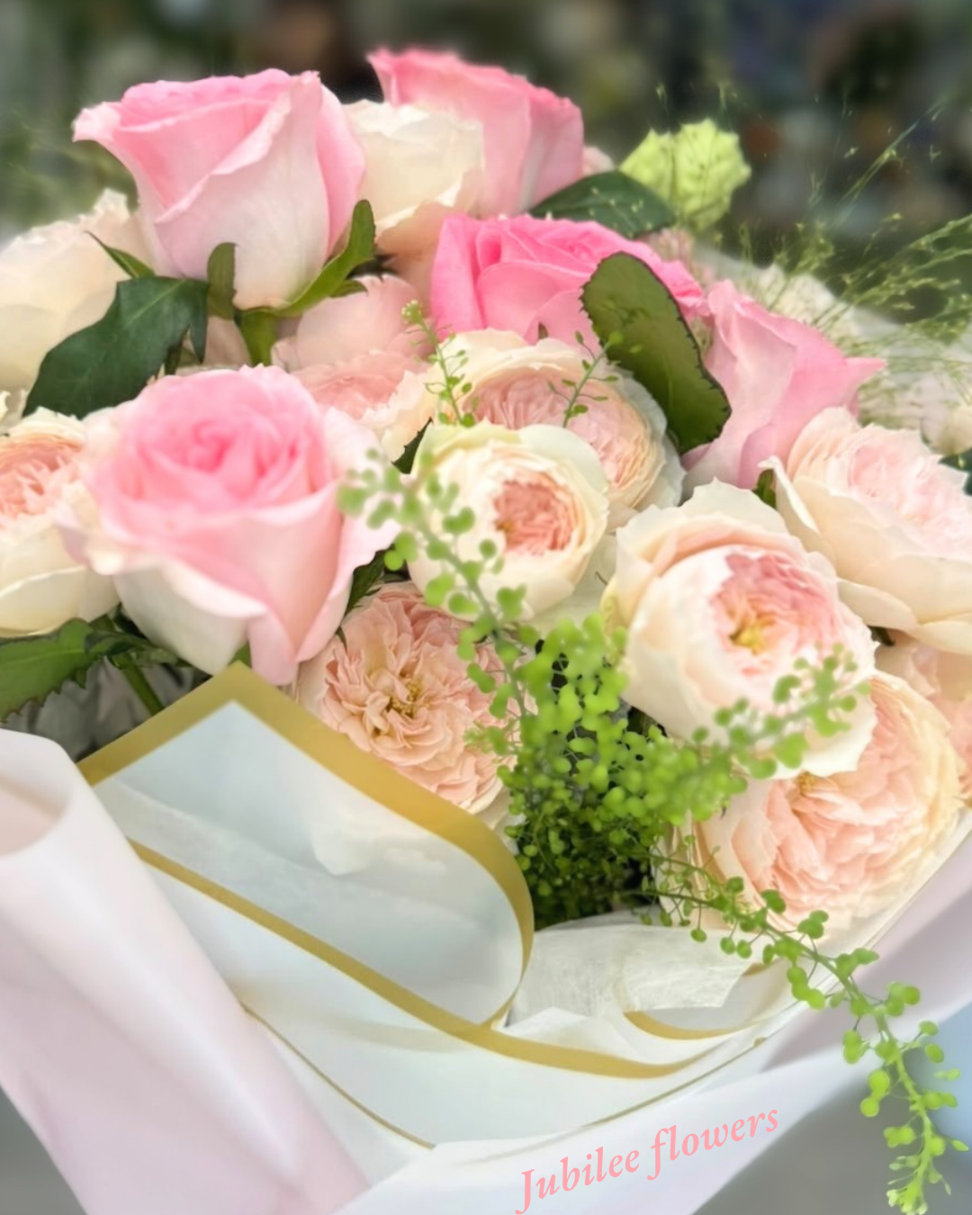 粉玫瑰花束