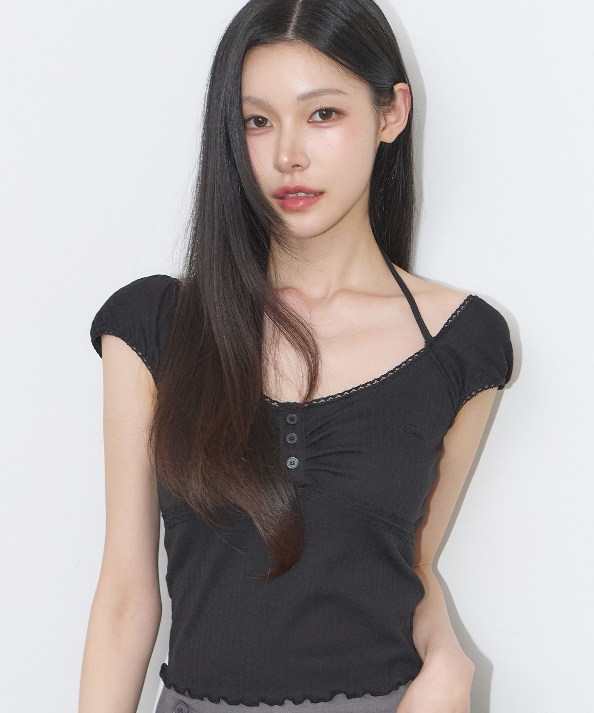 🇰🇷訂購｜ILLIGO 26SS｜Button halter sleeveless 4色 
