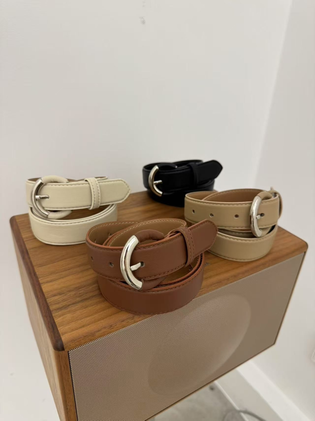 Half metal leather belt 