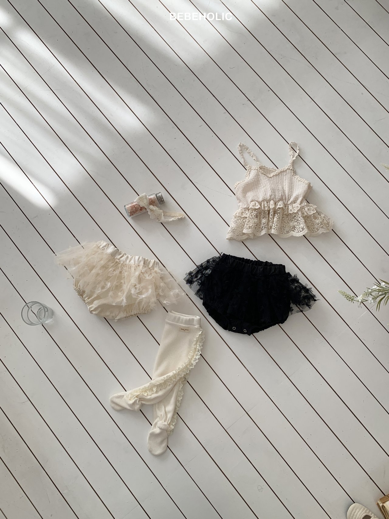 🌸預訂 韓國直送🌸🇰🇷BEBEHOLIC兩色花朵紗裙燈籠褲