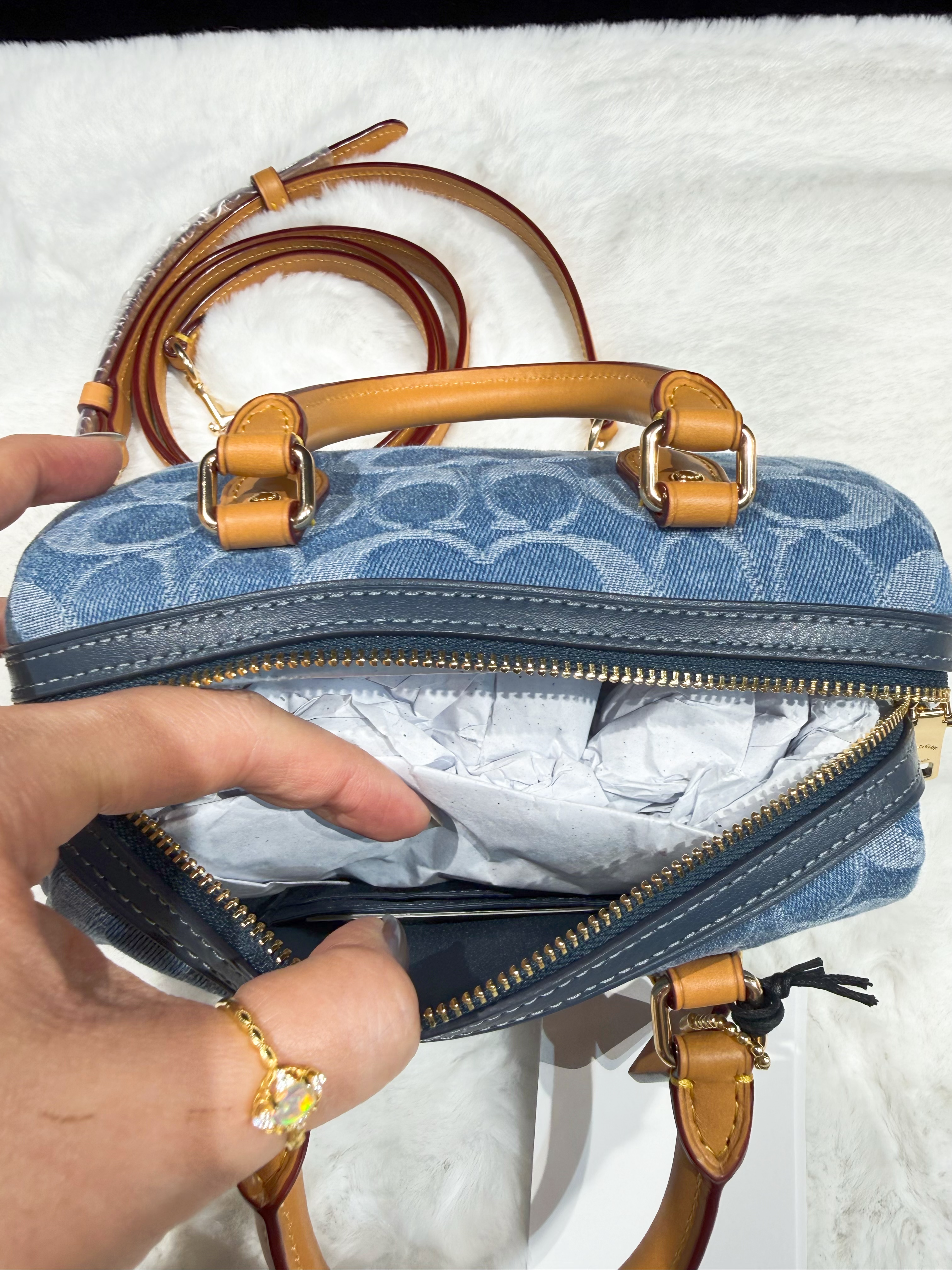 Coach Rowan mini bag denim/light blue