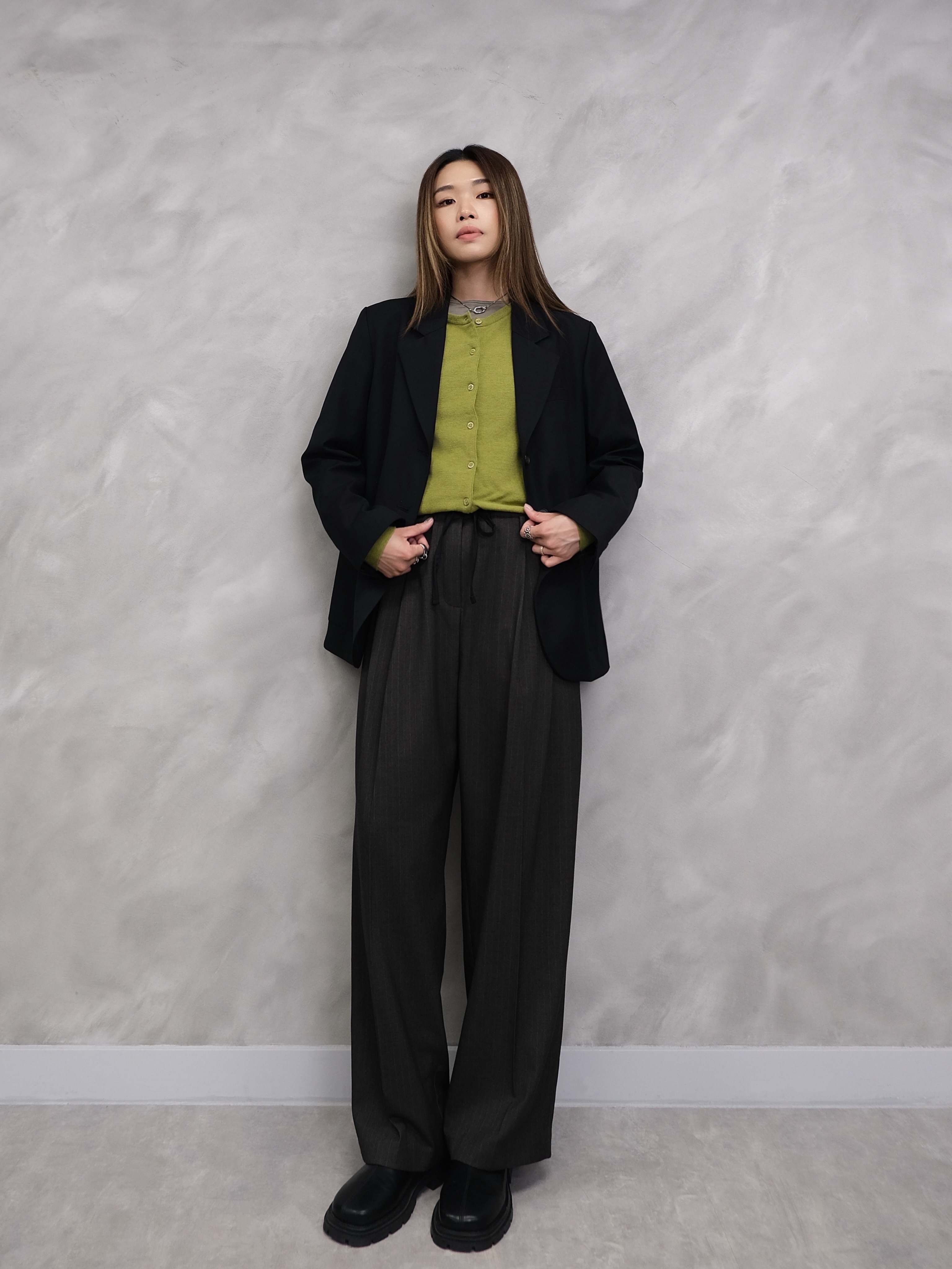 Soft Knit Round Neck Cardigan #jk30