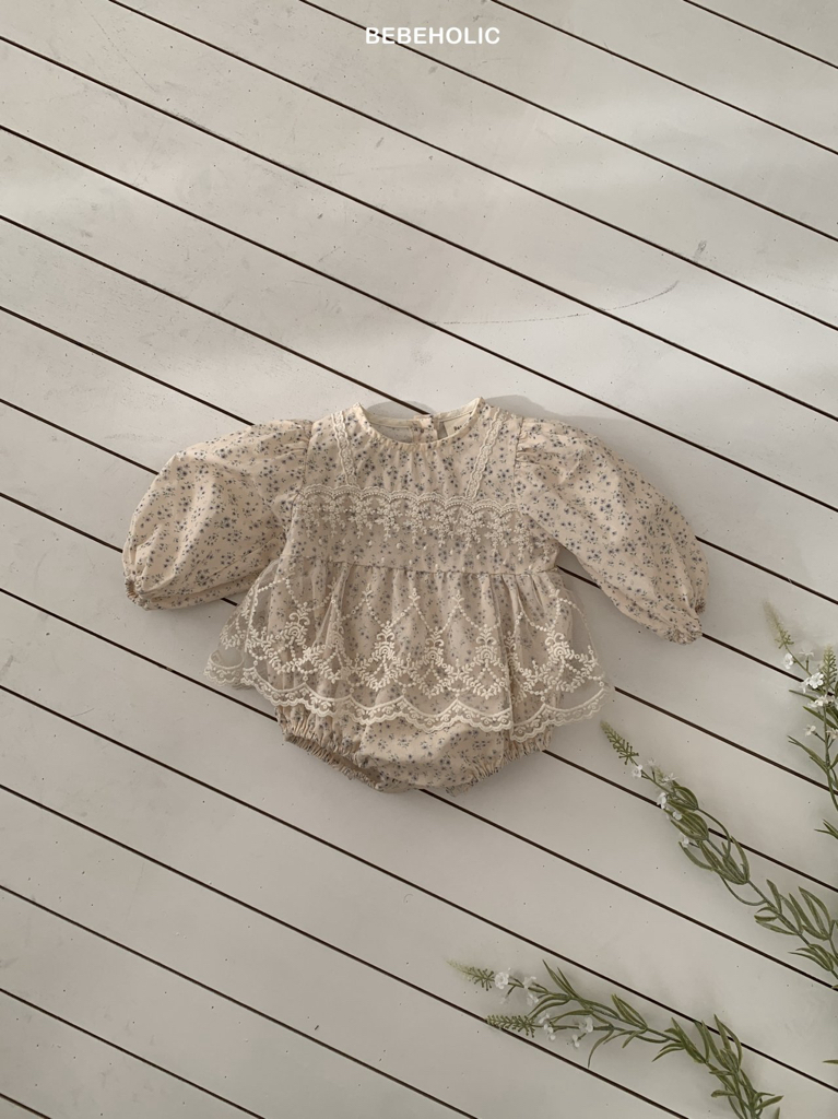 🌸預訂 韓國直送🌸🇰🇷BEBEHOLIC兩色碎花蕾薄紗長袖包屁裙