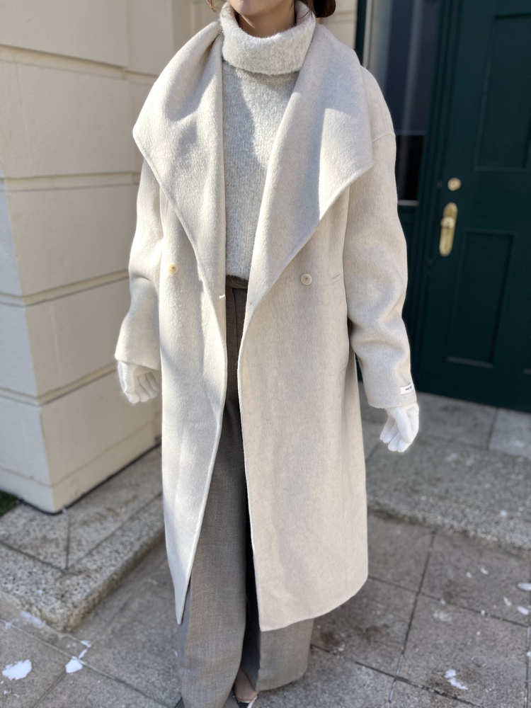 [70% Wool] Parisian Belted Wool Coat (Oat)