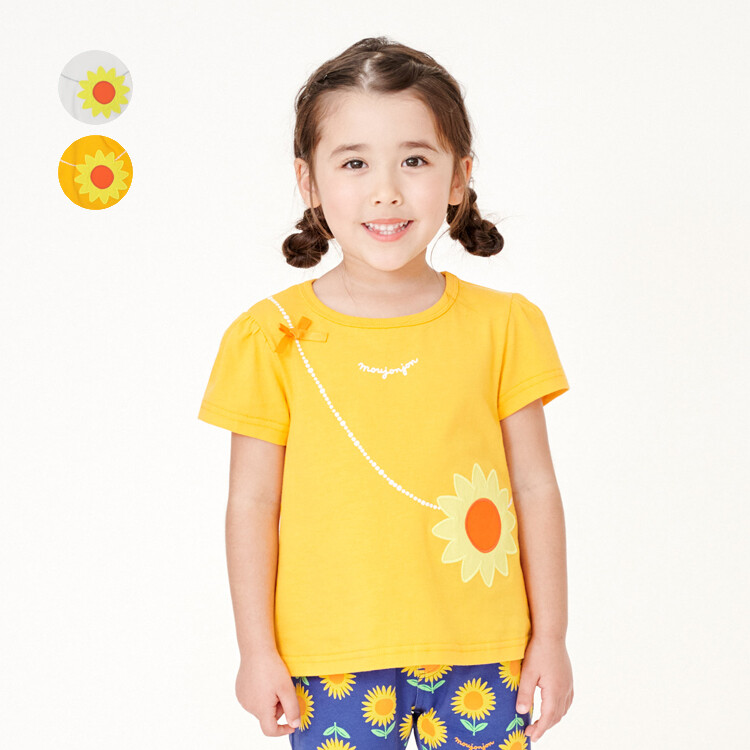 🆕【⭐訂購⭐】🇯🇵日本直送 🌀向日葵刺繡 A-line 短袖Tee［2款選］ 🌀 [ELCA-0162][260418]