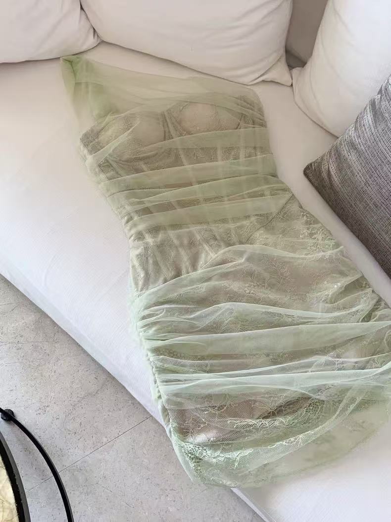 DR367网纱修身连衣裙