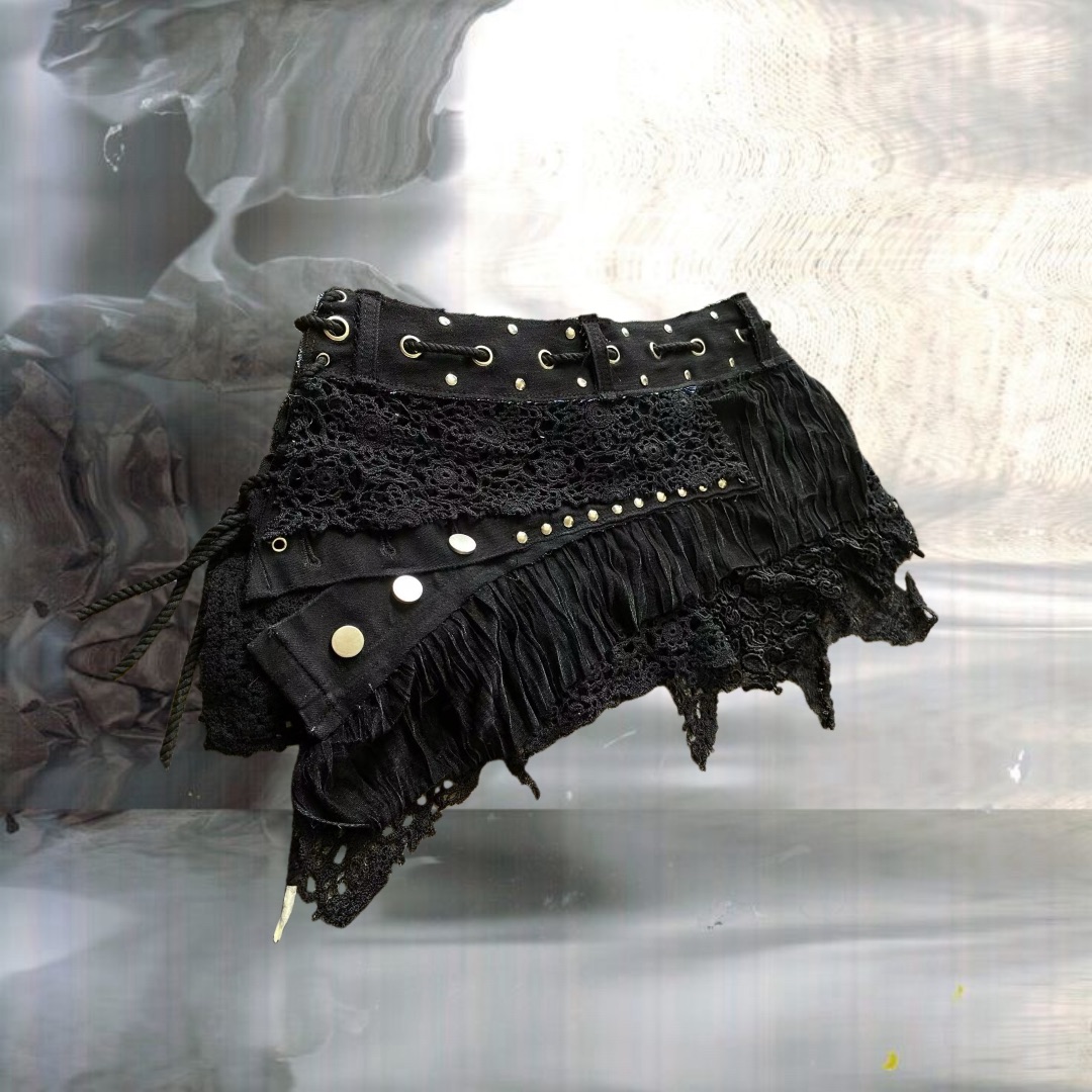 Dark Black Handmade Skirt