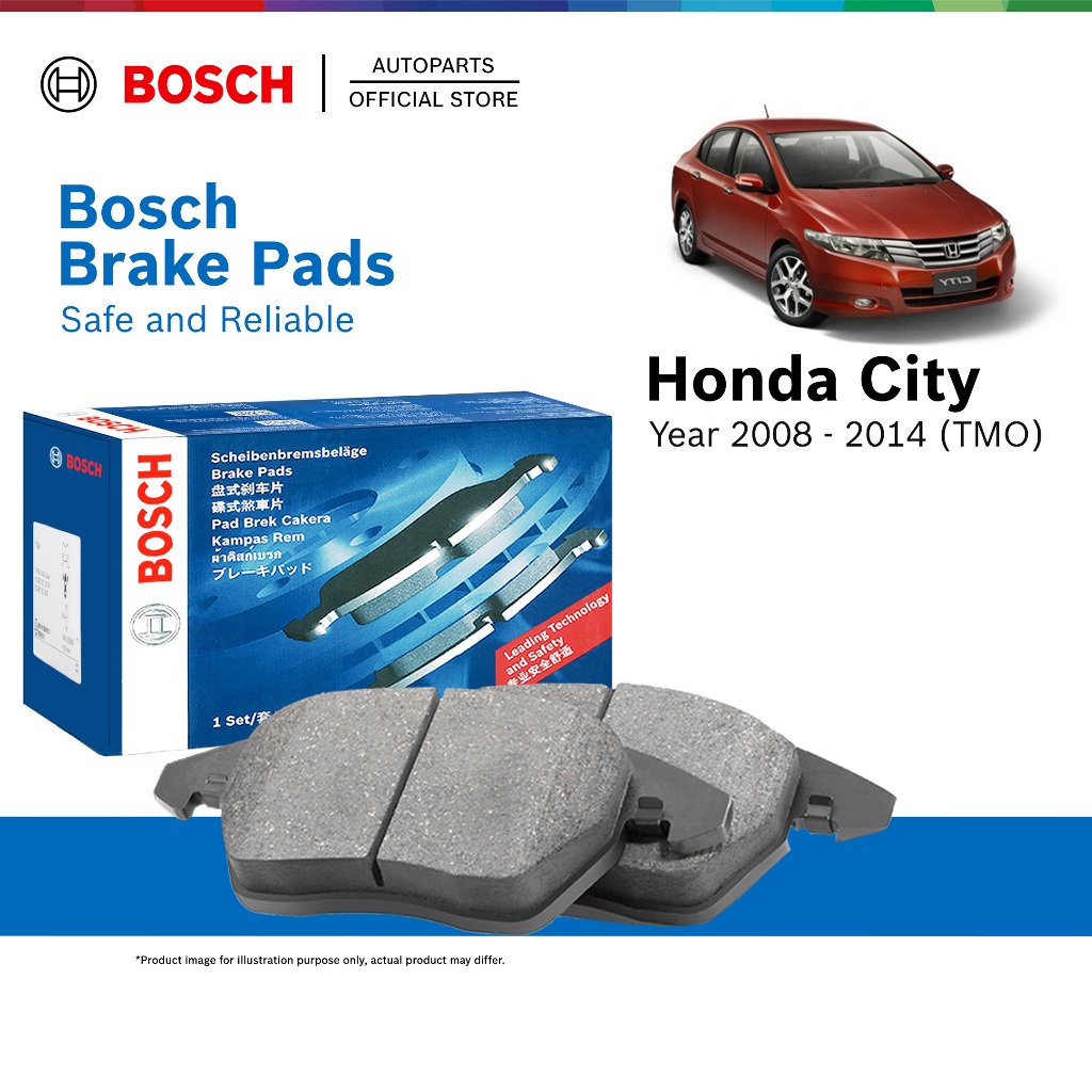 Bosch Front Brake Pads for Honda City GM2 TMO 2nd Gen (2008 - 2013) - 0986AB2544