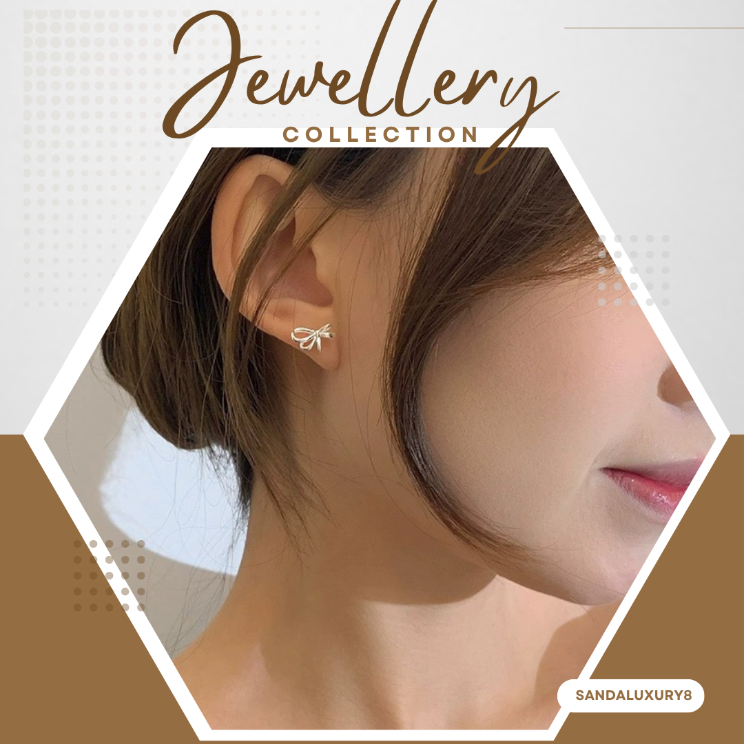 Ribbon Stud Earrings for Women