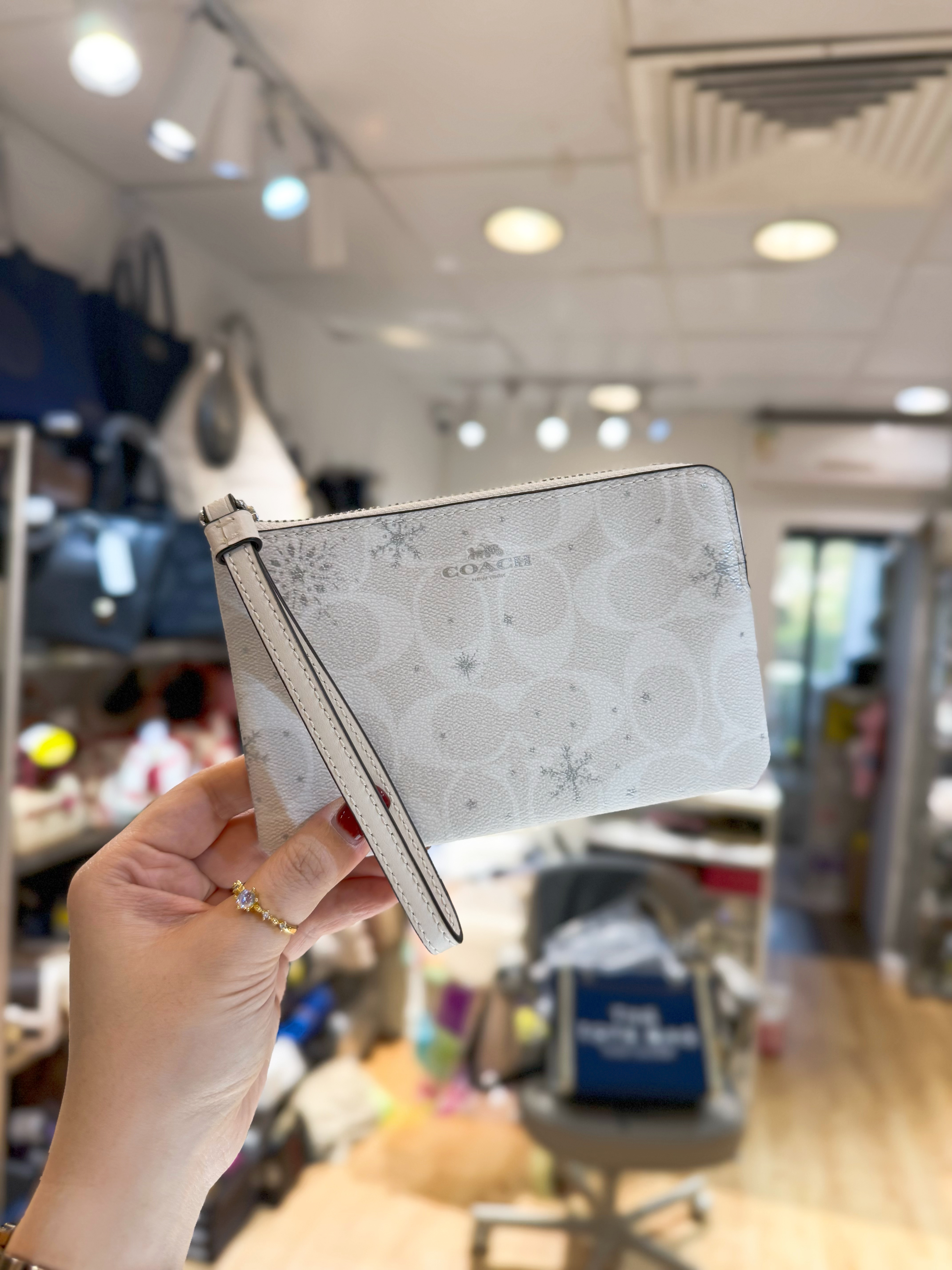 Coach wristlet grey/m/snow