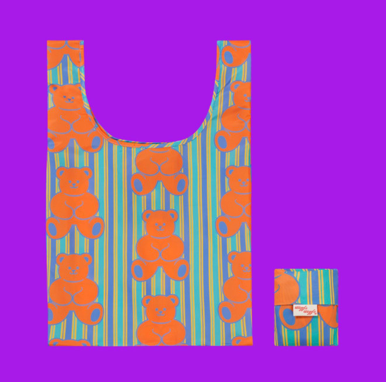 Wiggle Wiggle Teddy Bear 可摺疊環保袋