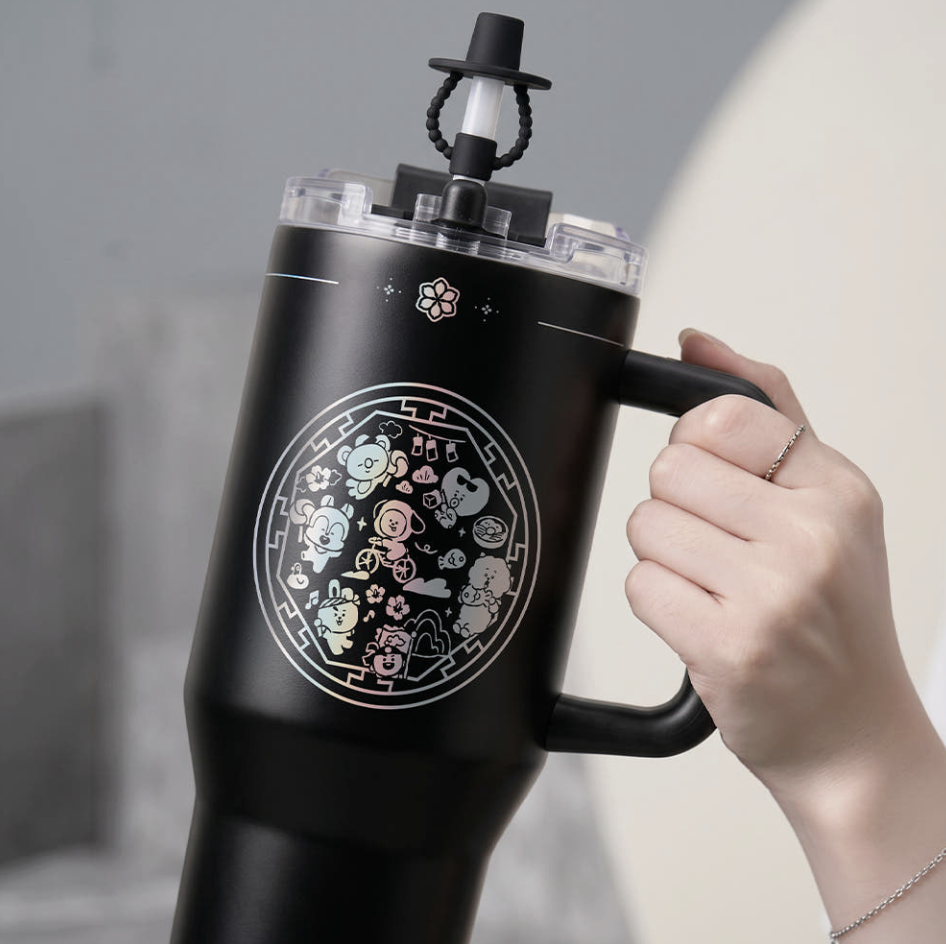 韓國 BT21 Hologram 全息雷射 保溫隨行杯 900ml