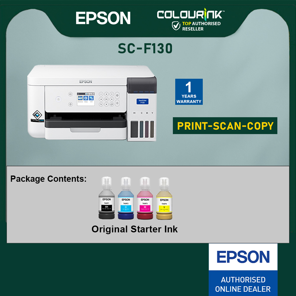 Epson SureColor SC-F130 A4 Dye Sublimation Printer | PrecisionCore | Wi-Fi | Textile & Gift Printing