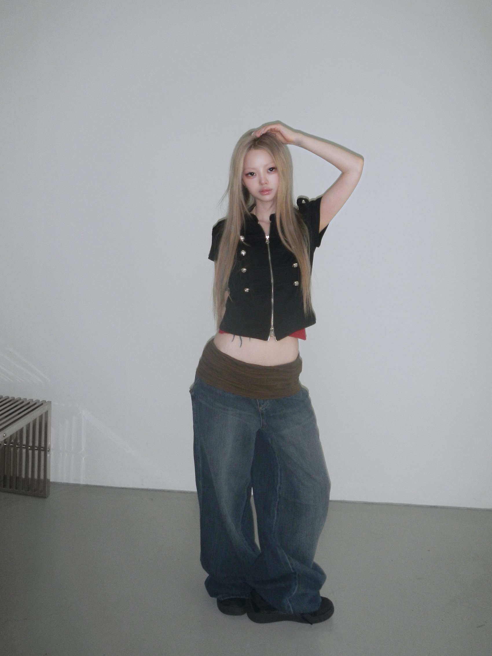 Napoleon Cropped Zip-Up Top