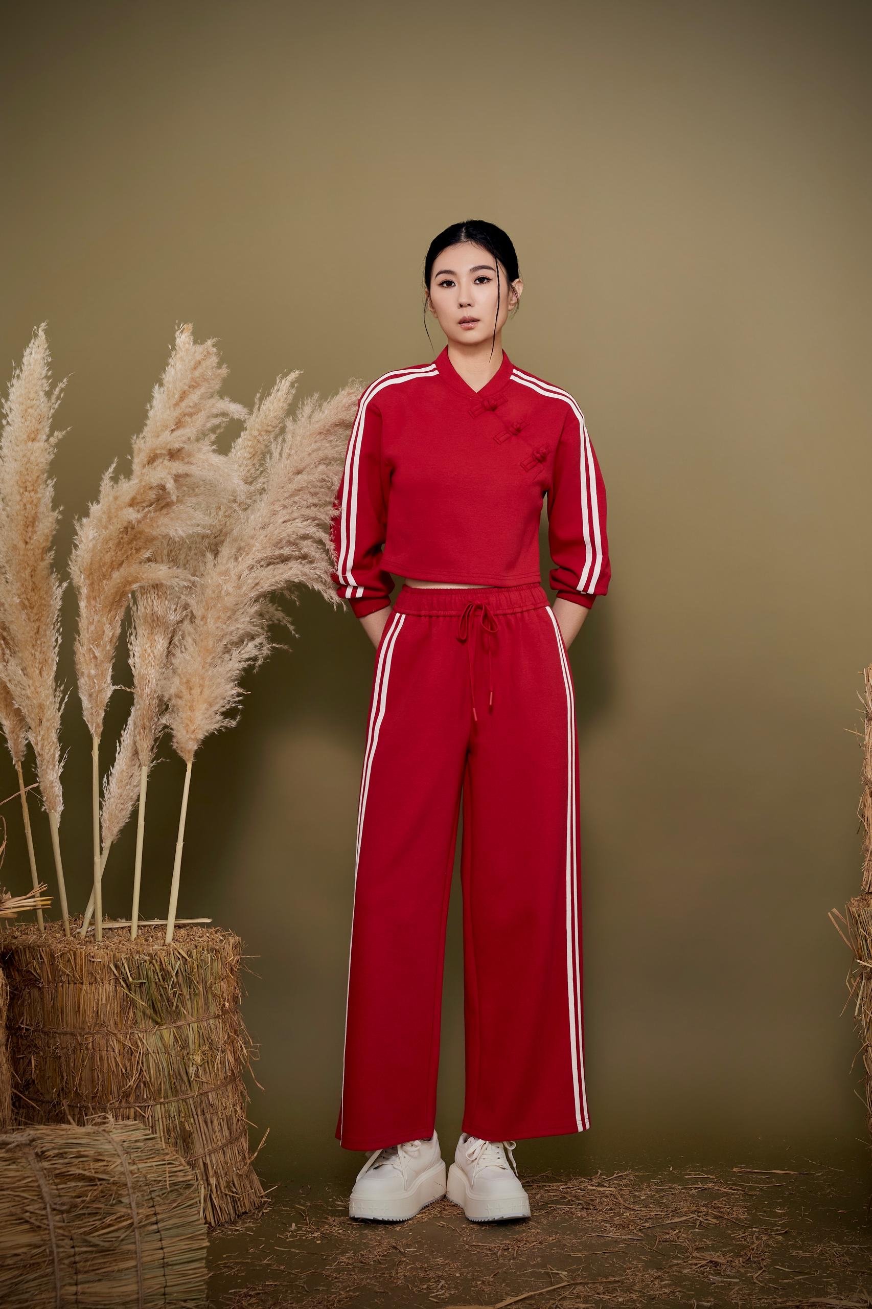 CB2793 Oriental Stripe Cropped Top