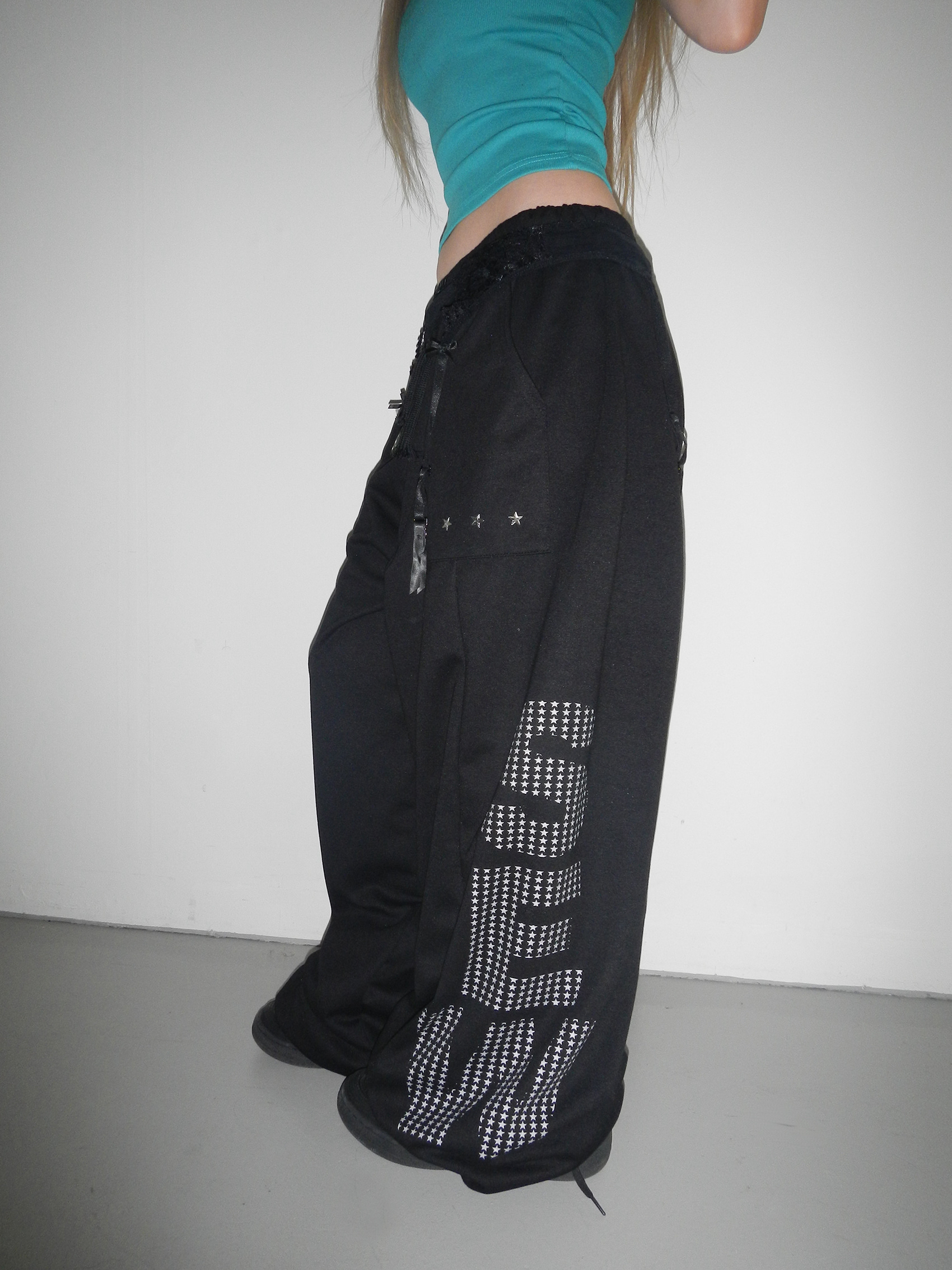 Rhinestone Wide-Leg Sweatpants
