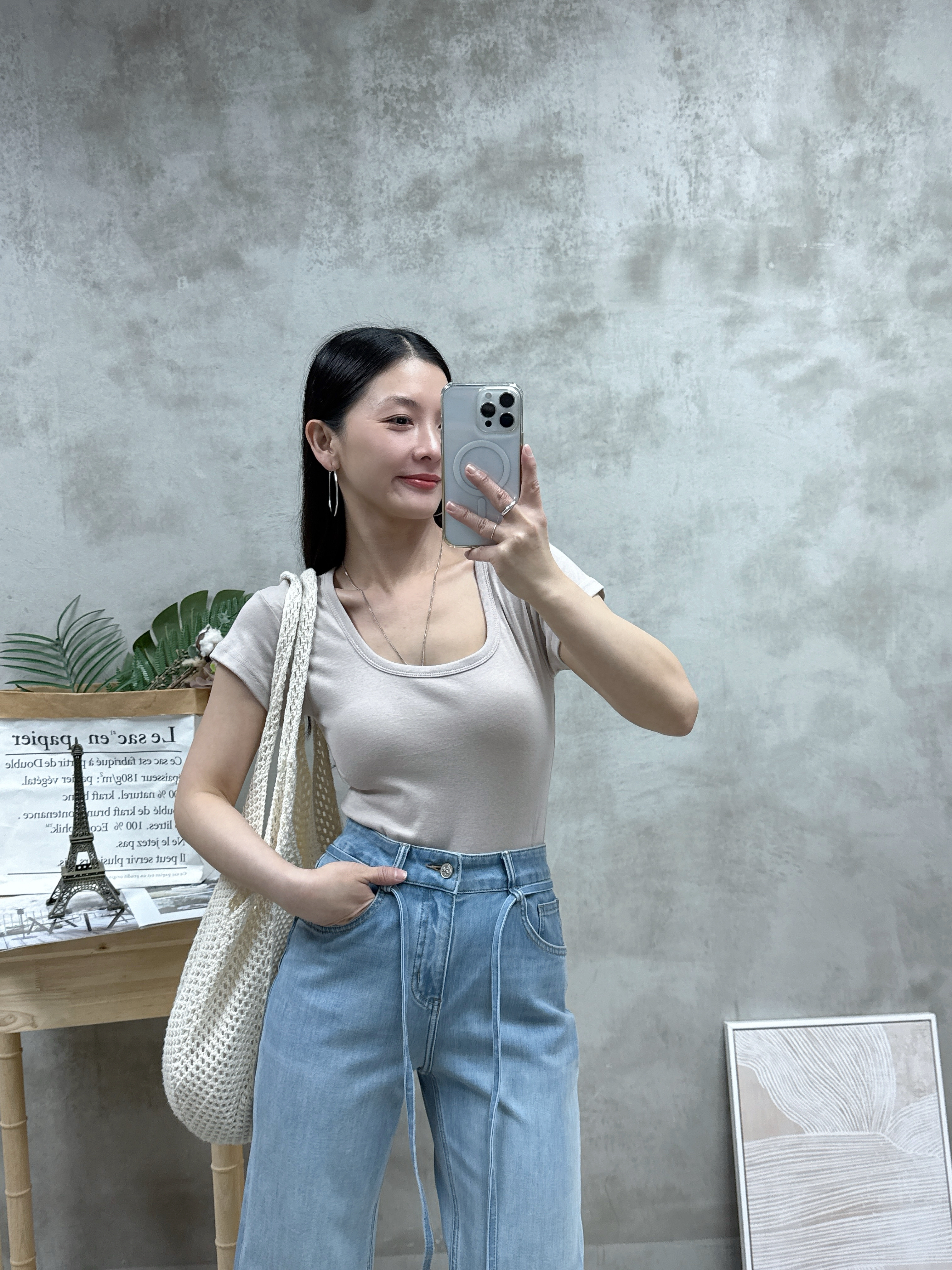 F13 方領凈色Top