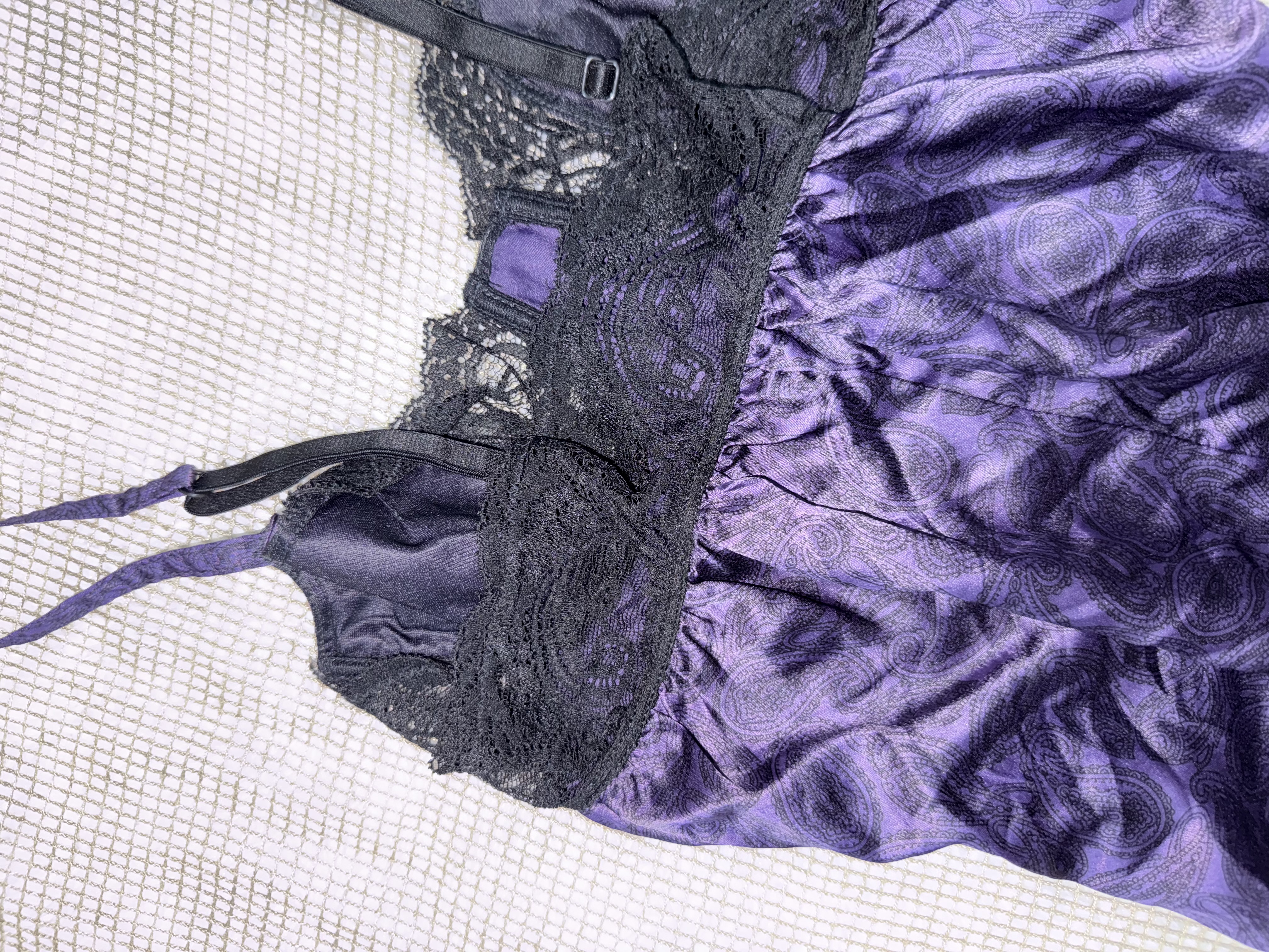 Gothic Satin Bustier Paisley Print Slip Dress