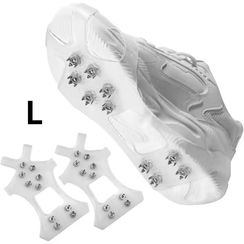 雪地鞋套 防滑耐磨 攀冰雪地 防摔防凍 10齒冰爪鞋套 S碼 [平行進口] HK2710