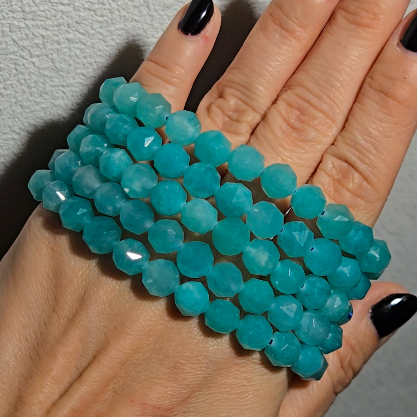Faceted amazonite bracelets - JW90