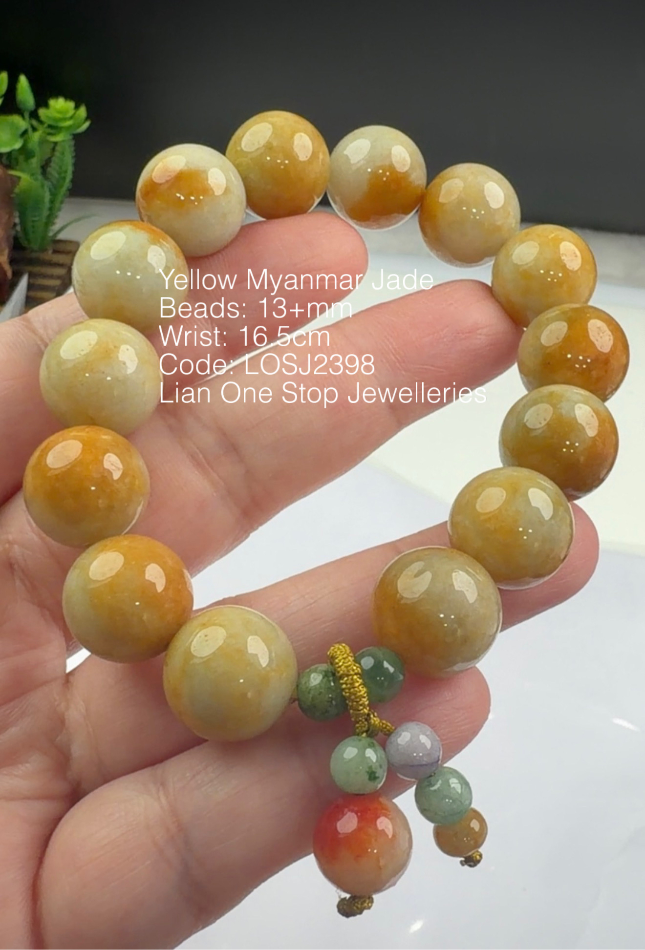 Code: LOSJ2398 Yellow Myanmar Jade 13+mm 