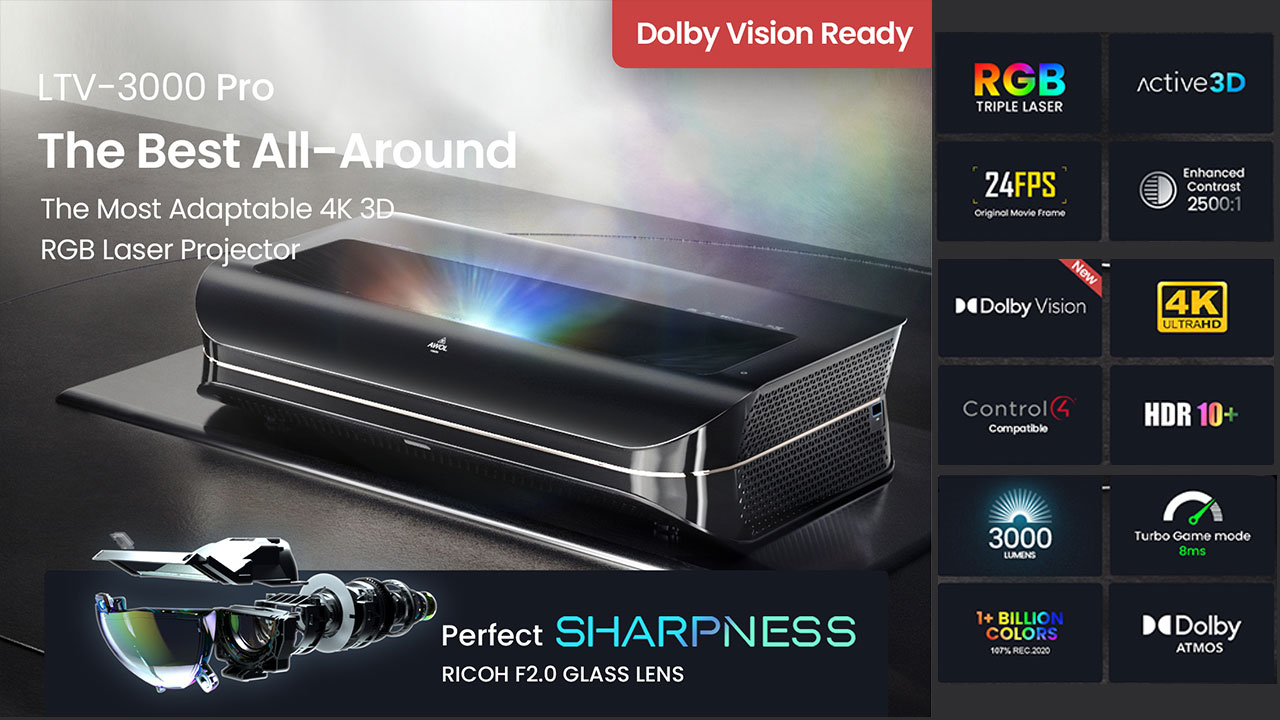 AWOL LTV-3000 Pro 4K 三色鐳射超短焦投影機