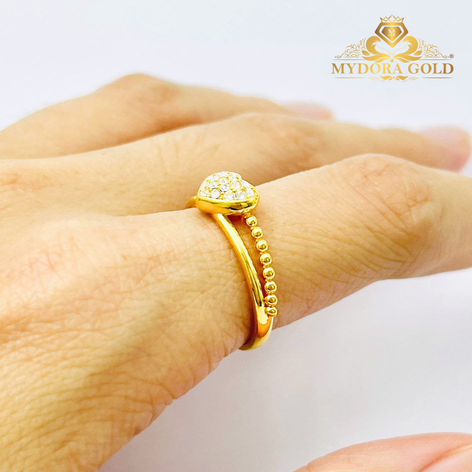 MYDORA Cincin CZ Love Minimalist (5G) l EMAS 916/22K