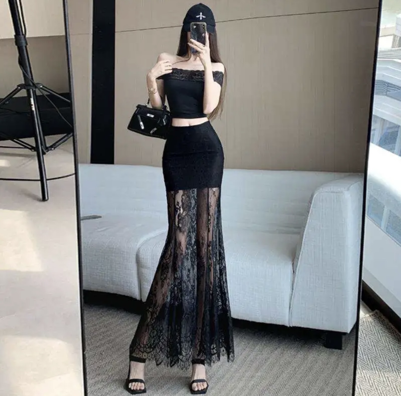 SK223蕾丝显瘦显高裙