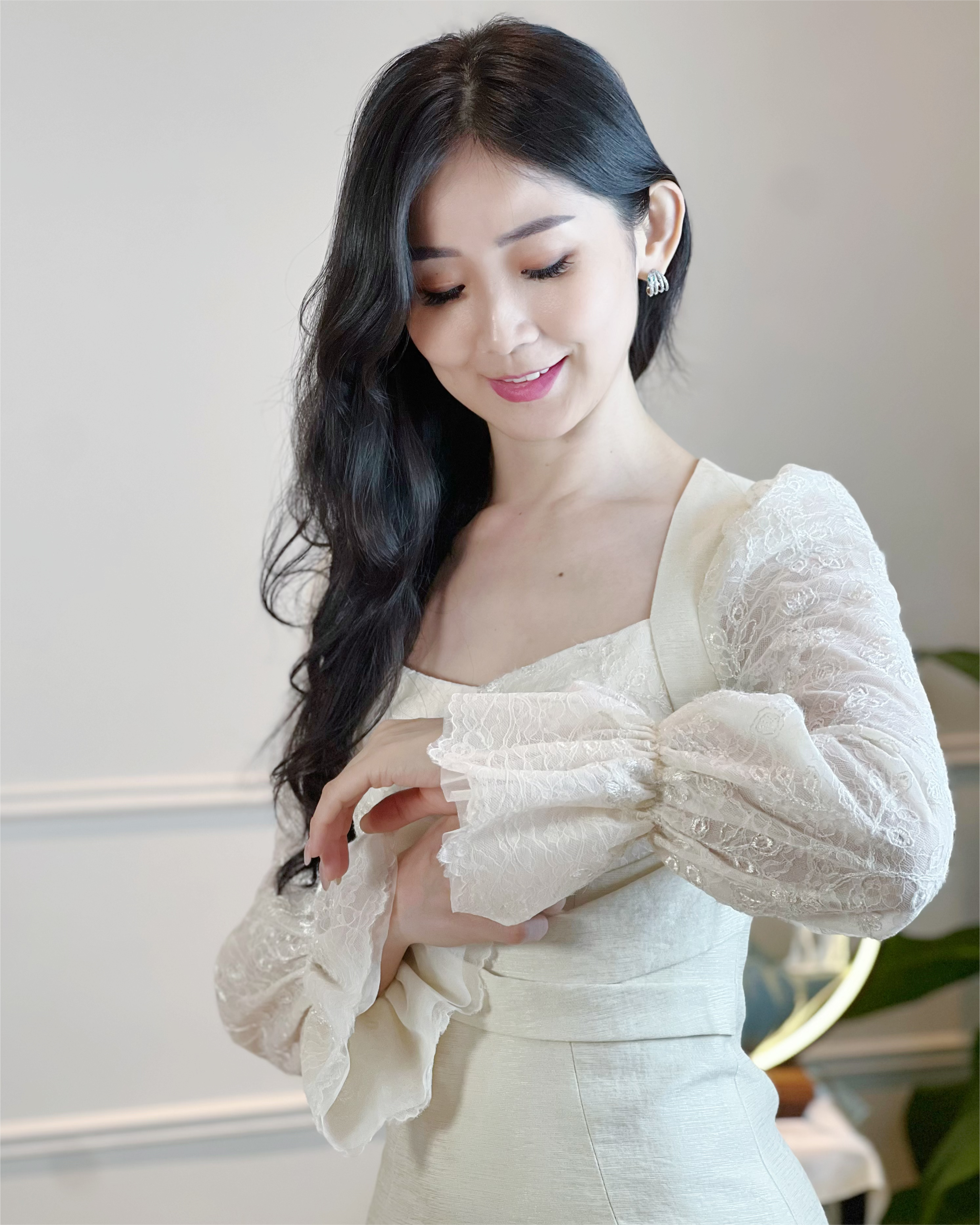 5102 Natividad Long Sleeve Lacey Mini Dress