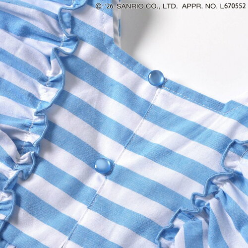 🆕【⭐訂購⭐】🇯🇵日本直送🌀#Sanrio 刺繡 立體花朵 荷葉褶邊 條紋 上衣［2款選］🌀 [ELDA-0265][260529]