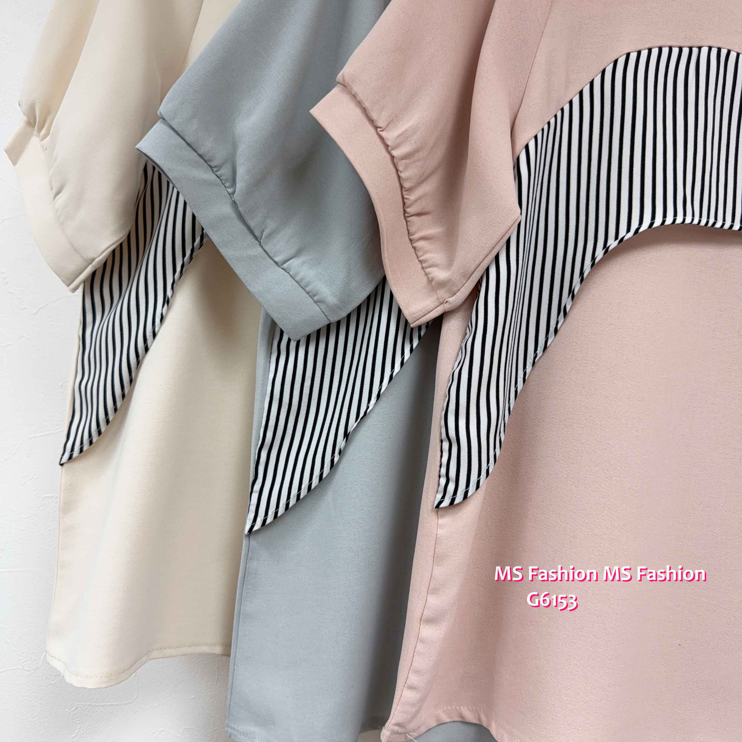 G6153 韓國🇰🇷靚料拼條子ruffle top